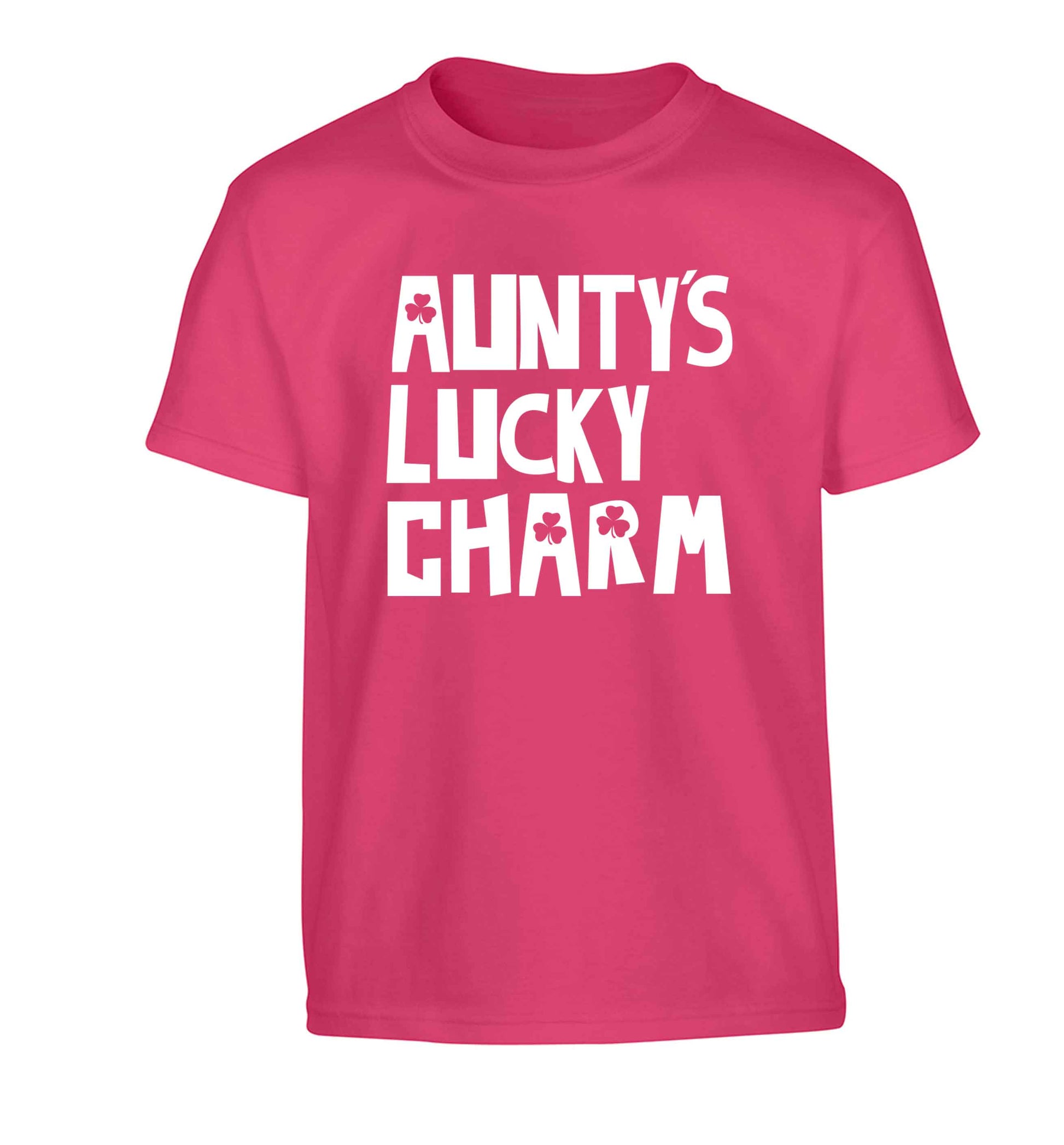 Aunty's lucky charm Children's pink Tshirt 12-13 Years