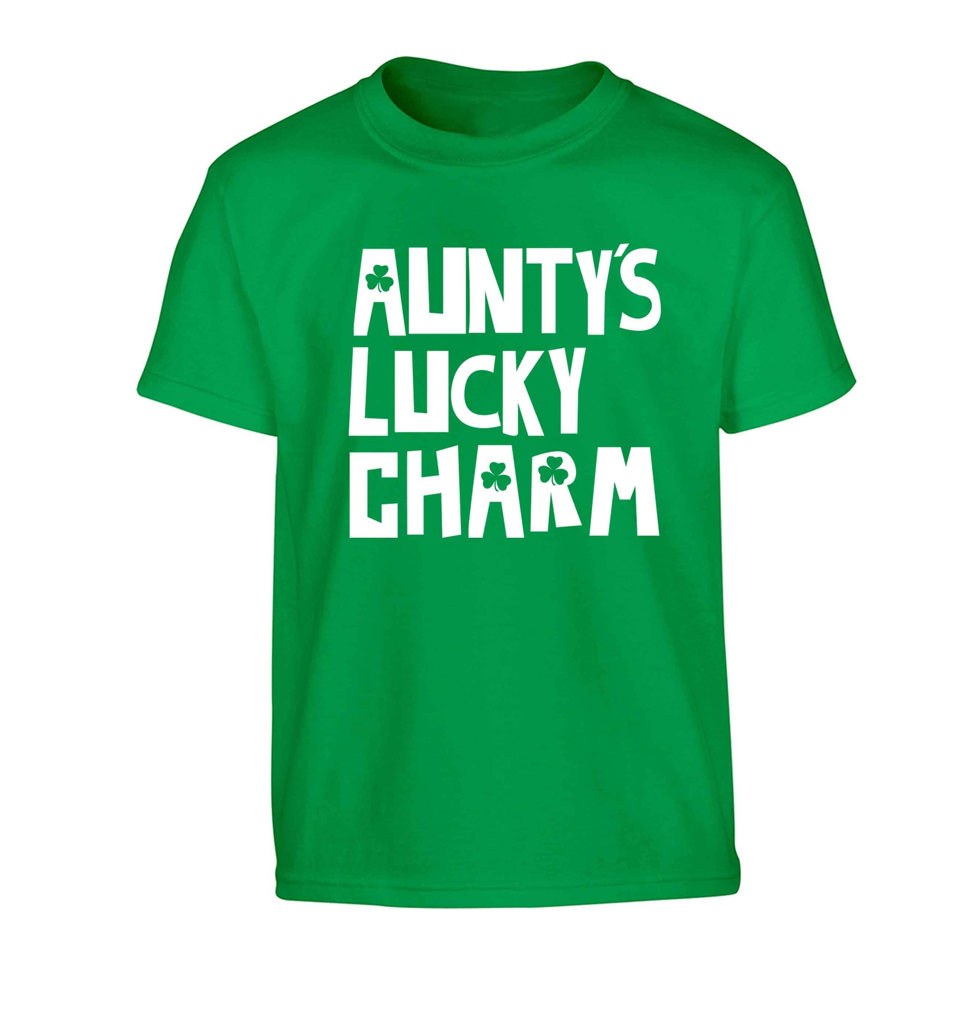 Aunty's lucky charm Children's green Tshirt 12-13 Years