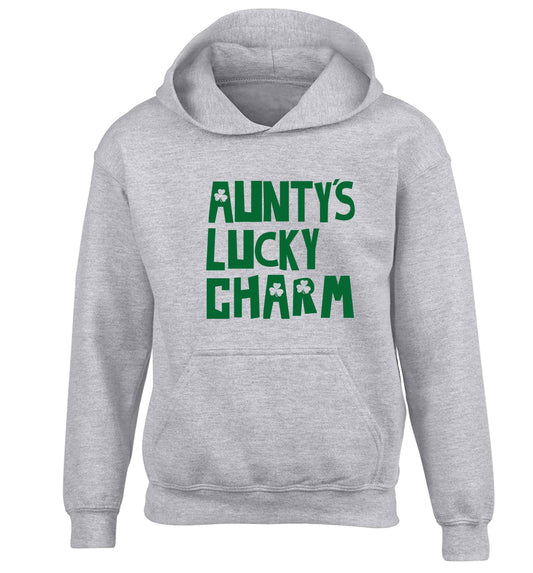 Aunty's lucky charm children's grey hoodie 12-13 Years