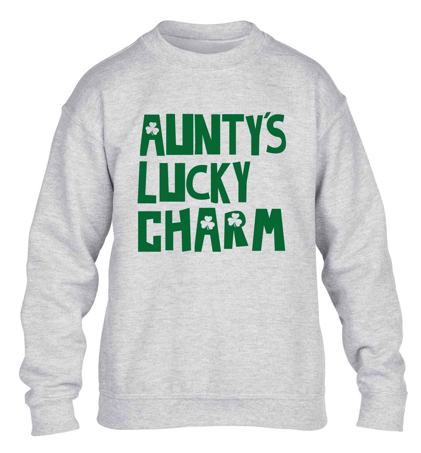 Aunty's lucky charm children's grey sweater 12-13 Years