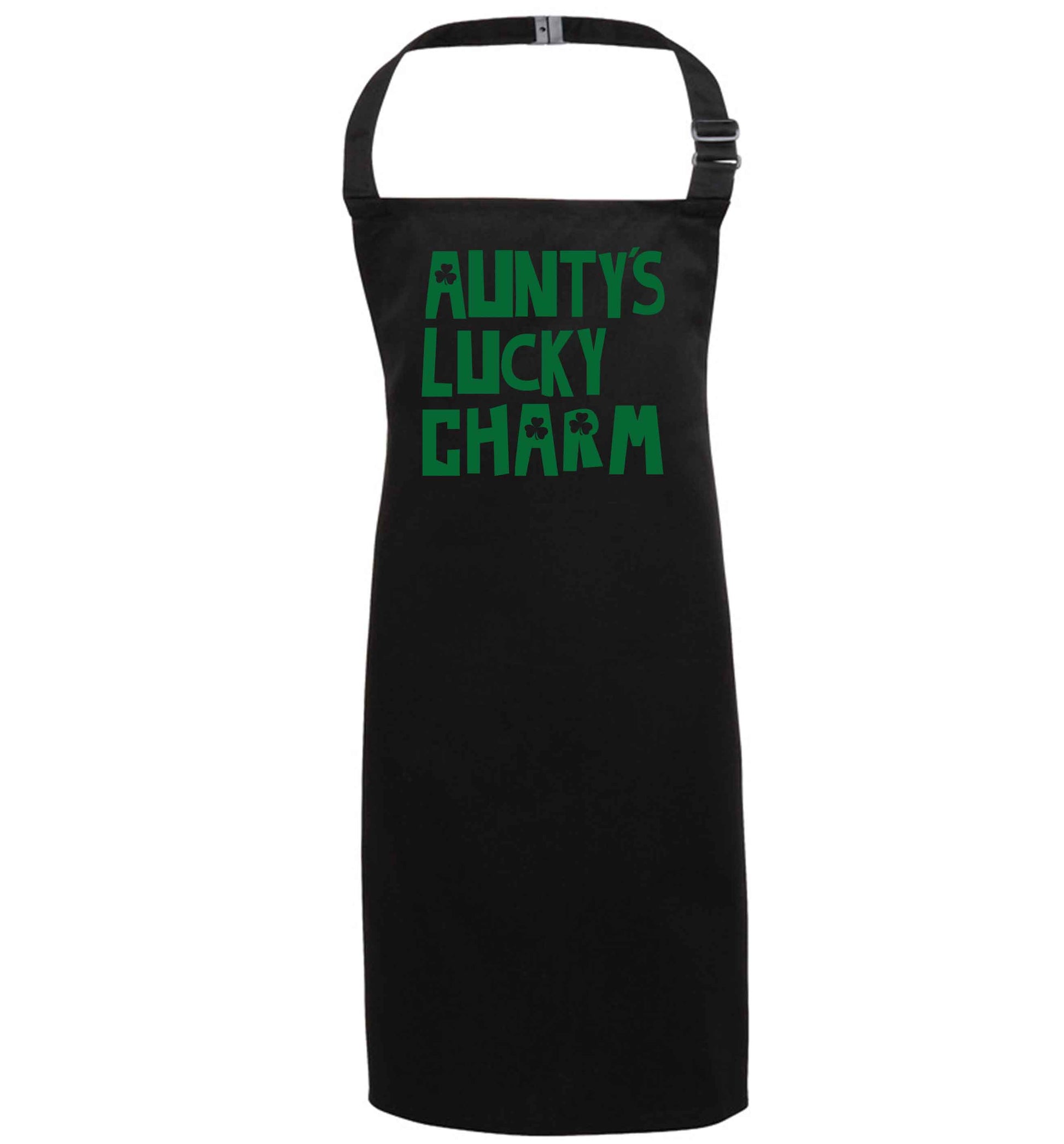 Aunty's lucky charm black apron 7-10 years