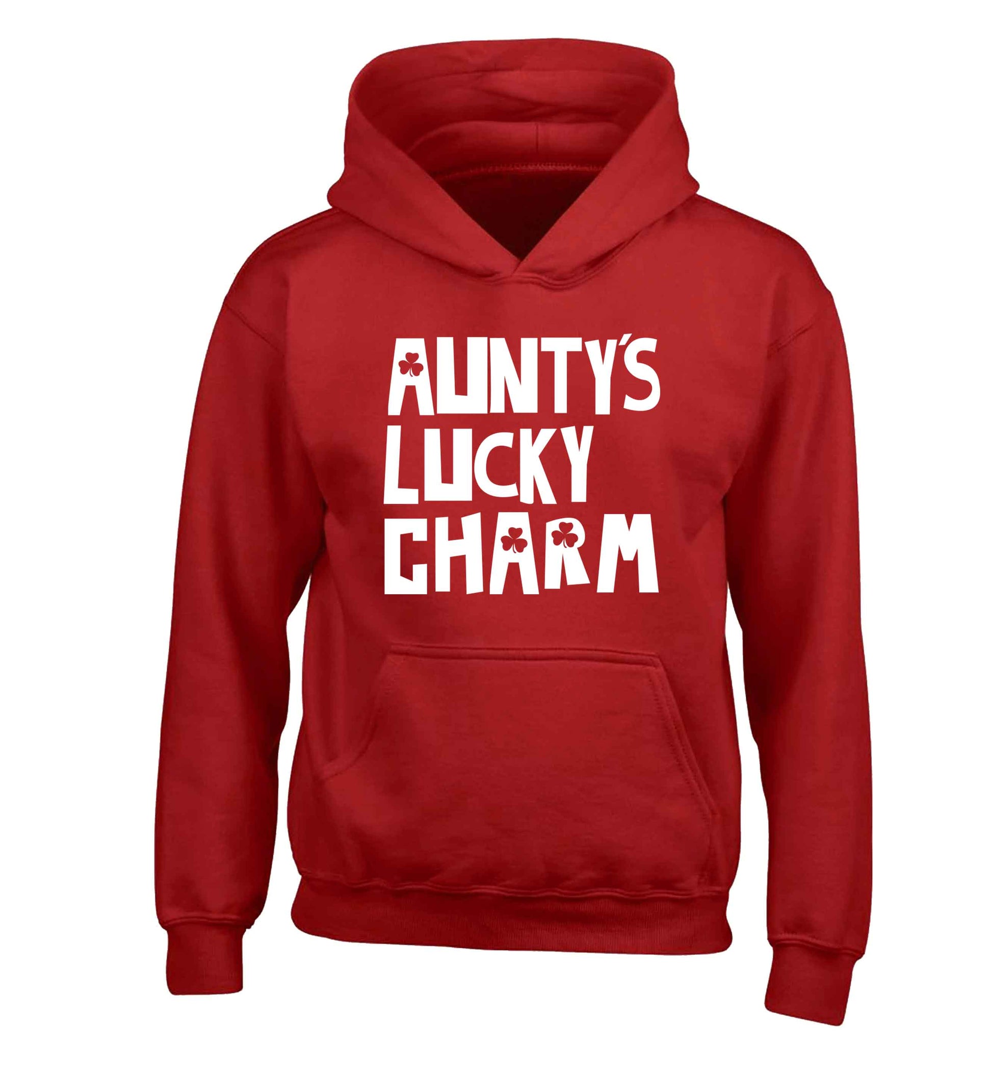 Aunty's lucky charm children's red hoodie 12-13 Years