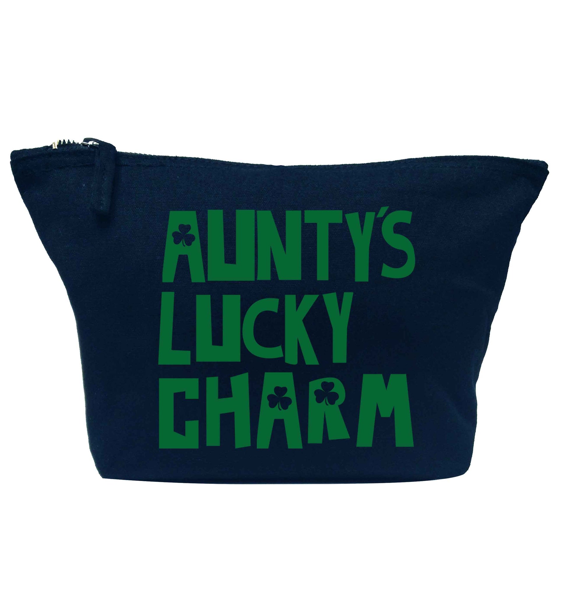 Aunty's lucky charm navy makeup bag