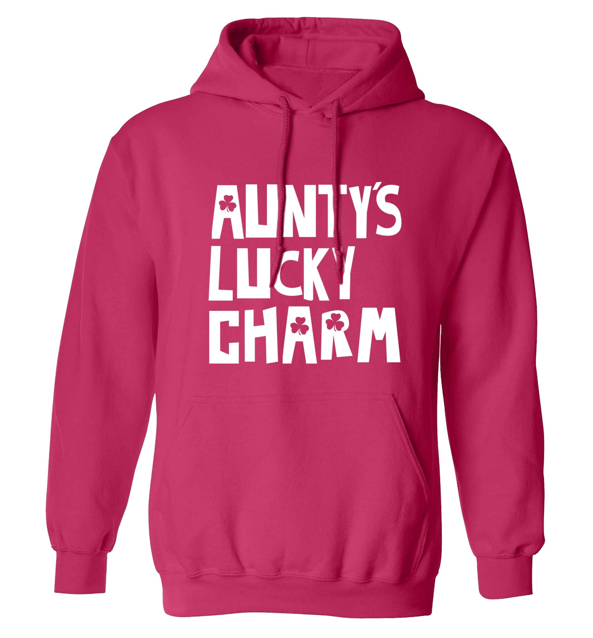 Aunty's lucky charm adults unisex pink hoodie 2XL