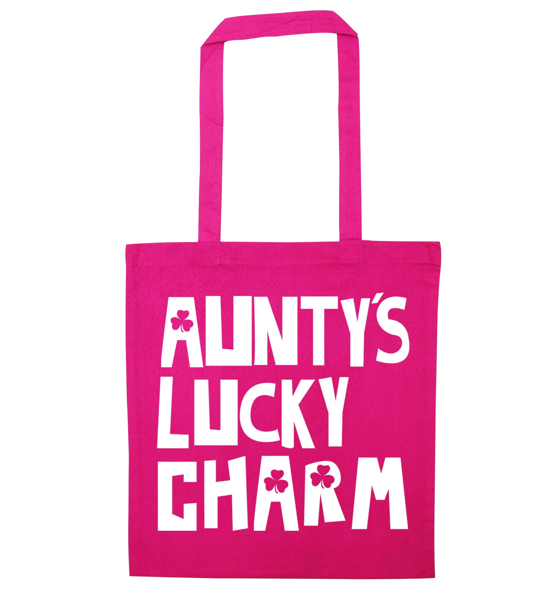 Aunty's lucky charm pink tote bag