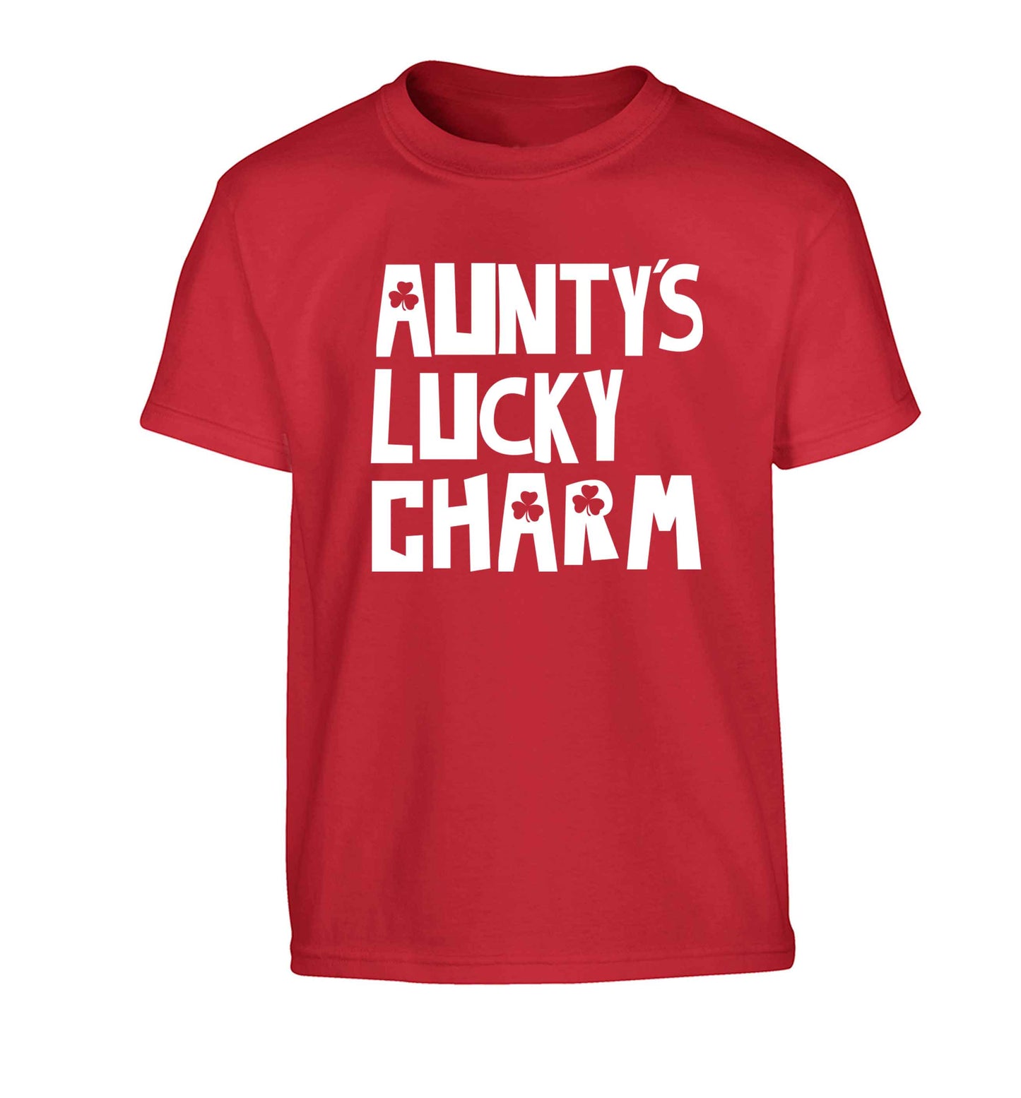 Aunty's lucky charm Children's red Tshirt 12-13 Years