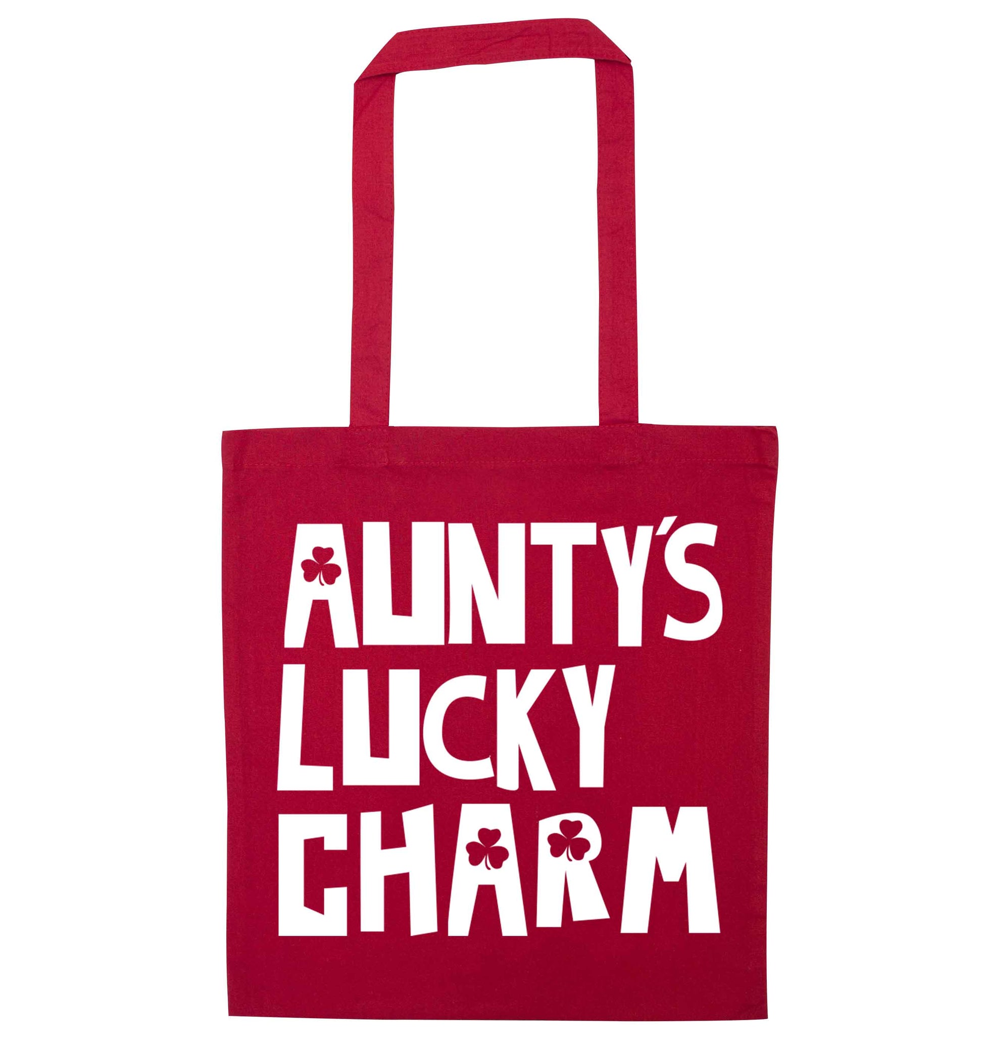 Aunty's lucky charm red tote bag