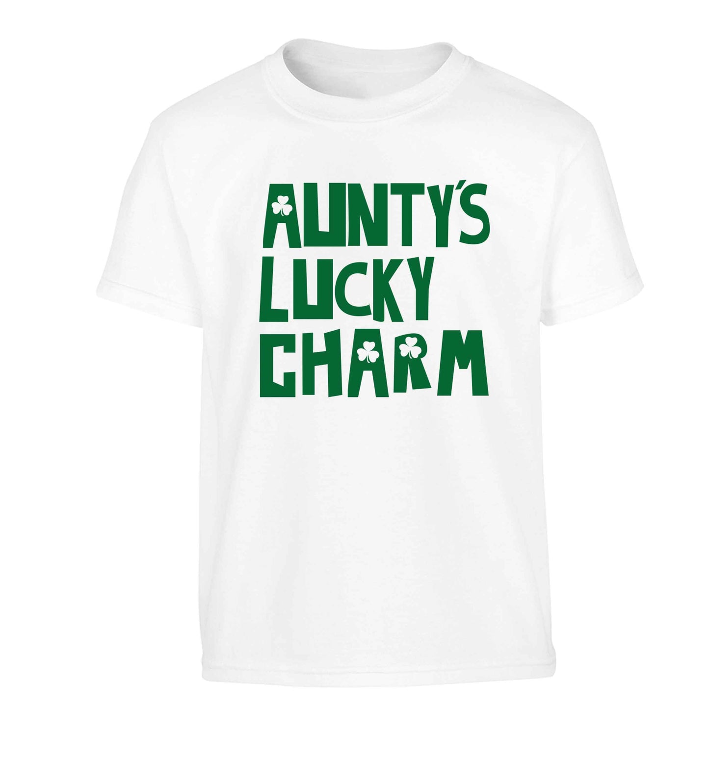Aunty's lucky charm Children's white Tshirt 12-13 Years