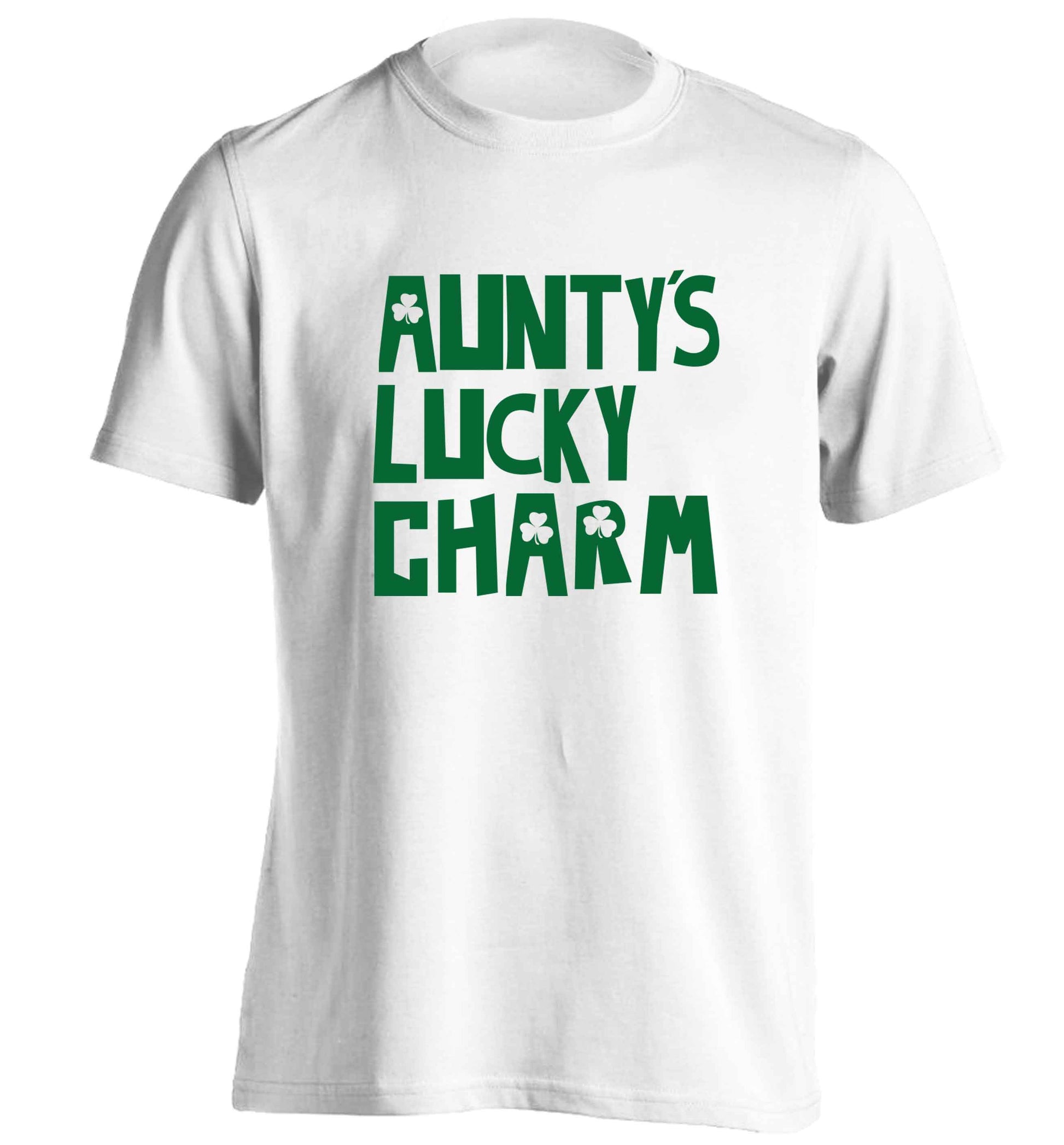 Aunty's lucky charm adults unisex white Tshirt 2XL