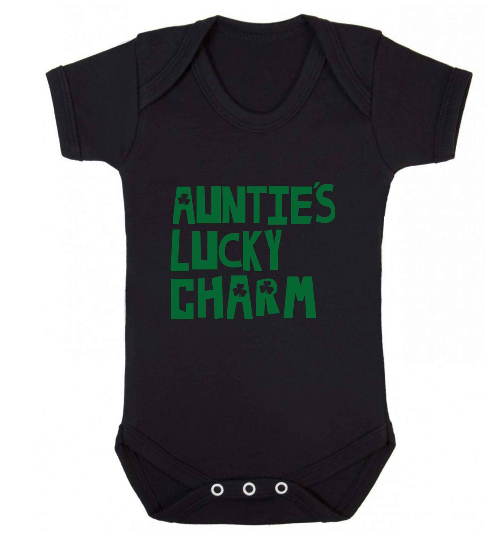 Auntie's lucky charm baby vest black 18-24 months