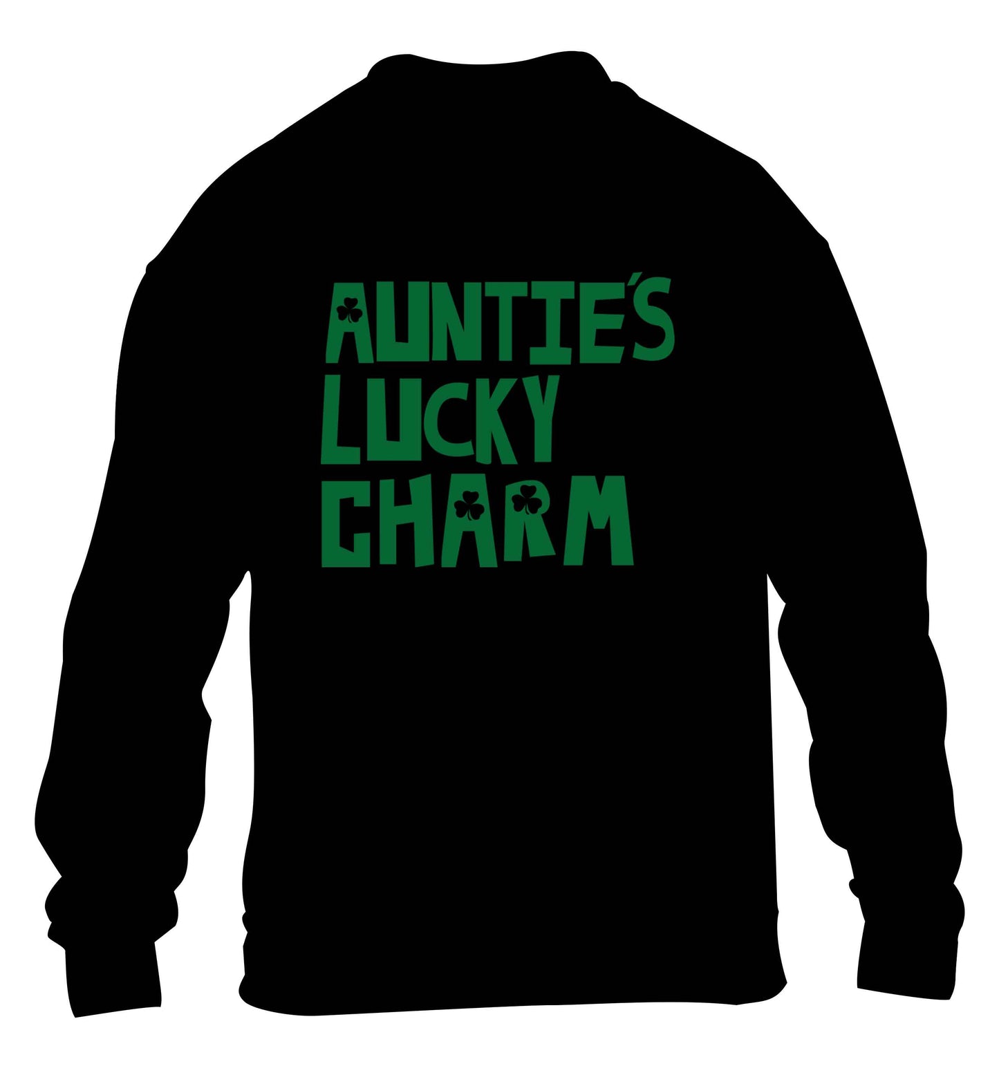 Auntie's lucky charm children's black sweater 12-13 Years