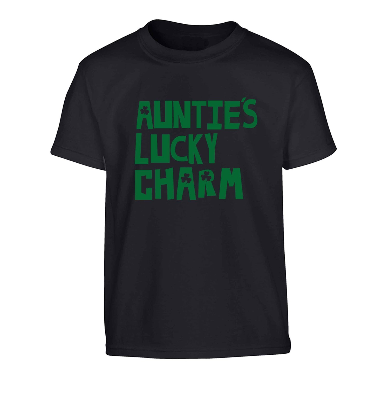 Auntie's lucky charm Children's black Tshirt 12-13 Years