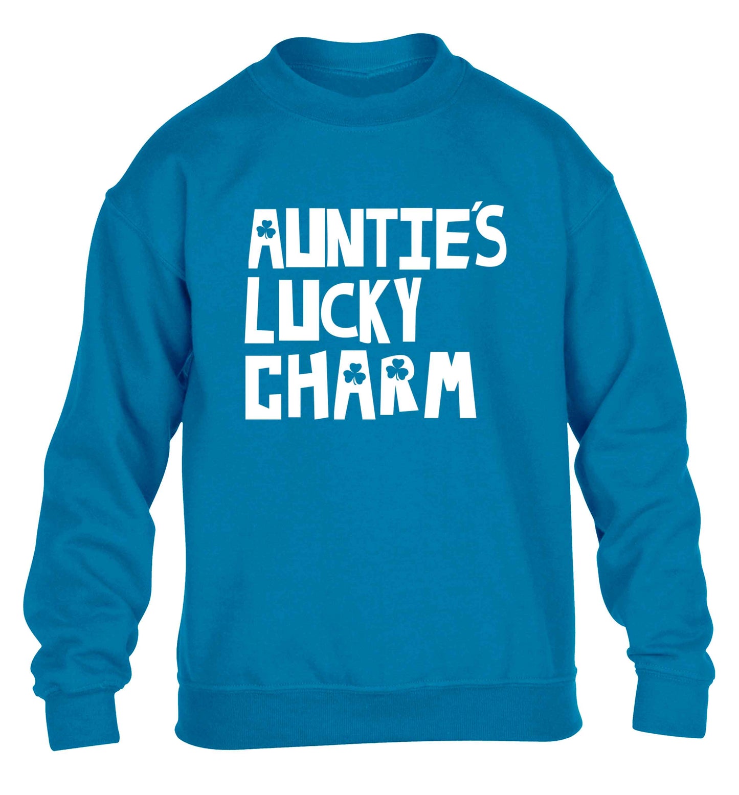 Auntie's lucky charm children's blue sweater 12-13 Years
