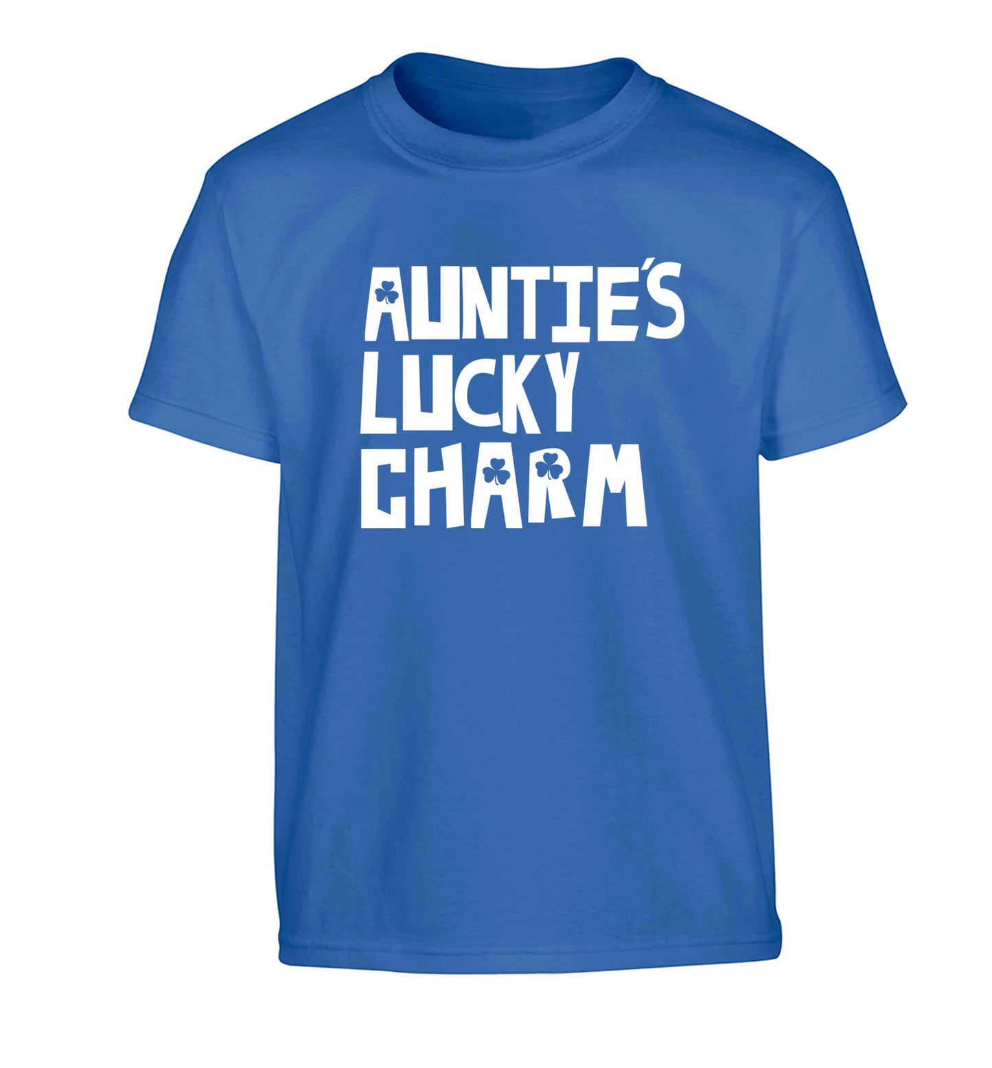 Auntie's lucky charm Children's blue Tshirt 12-13 Years