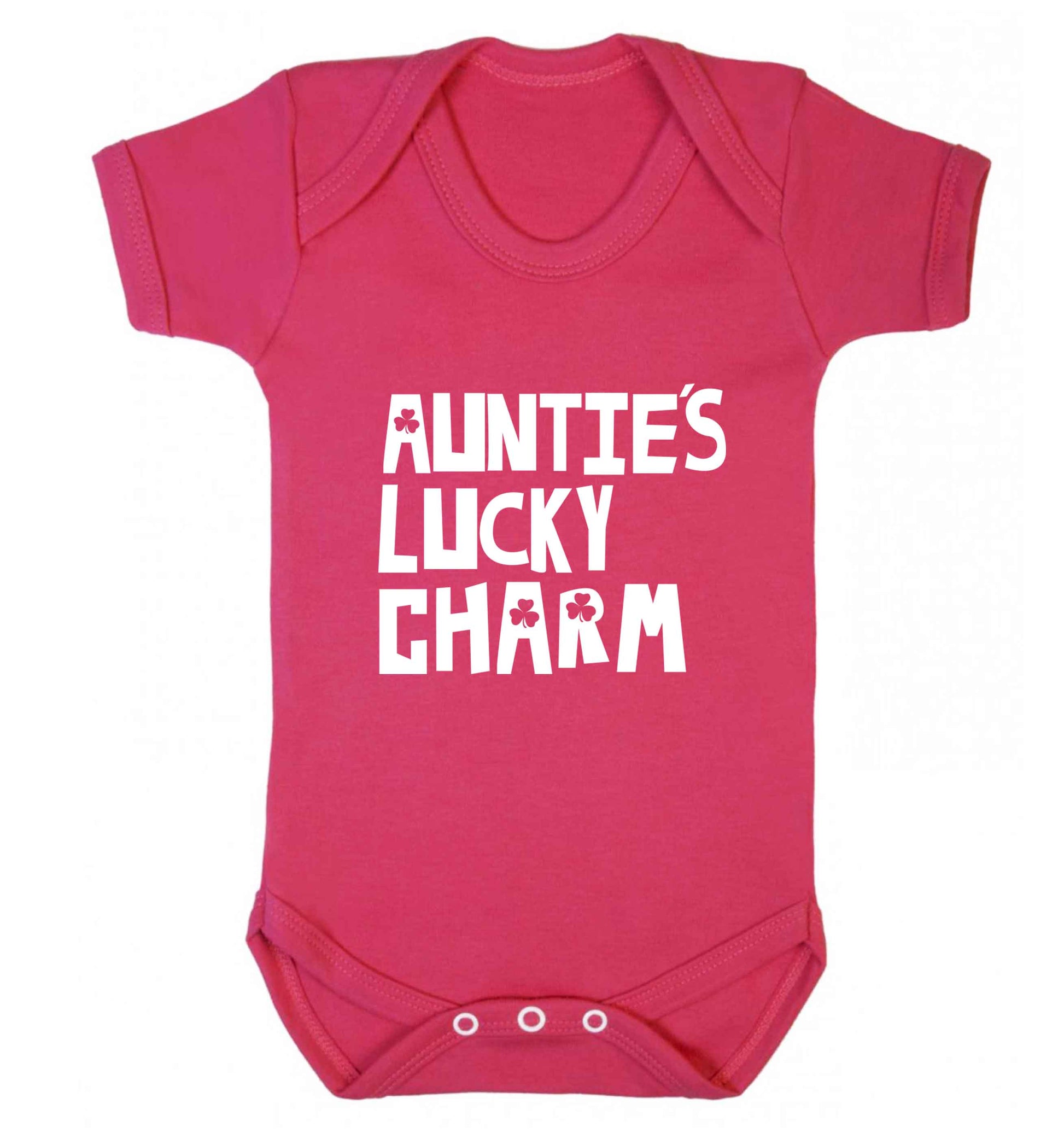 Auntie's lucky charm baby vest dark pink 18-24 months