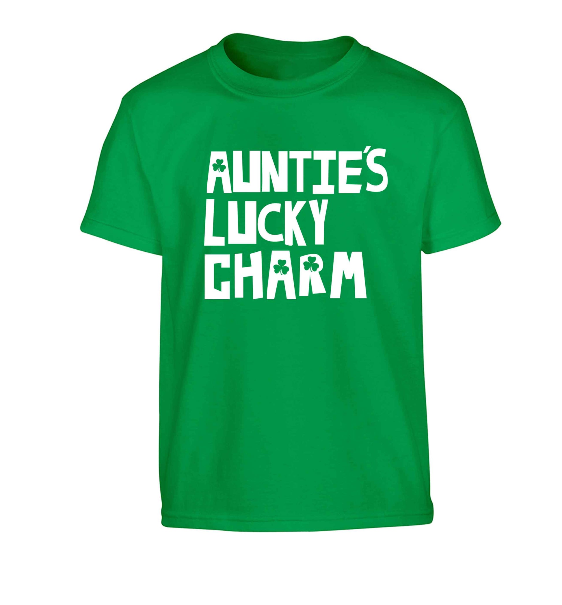 Auntie's lucky charm Children's green Tshirt 12-13 Years