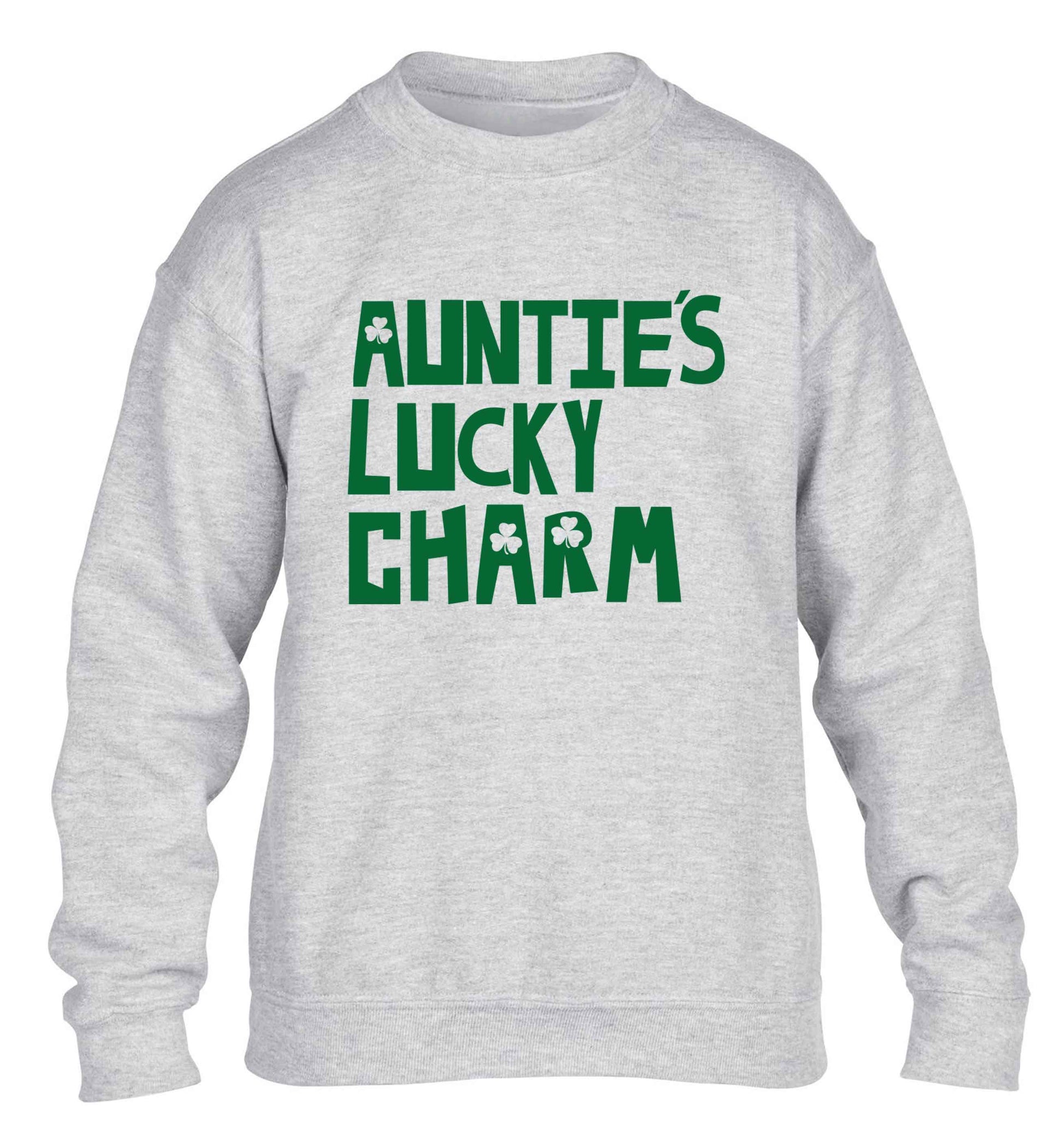 Auntie's lucky charm children's grey sweater 12-13 Years
