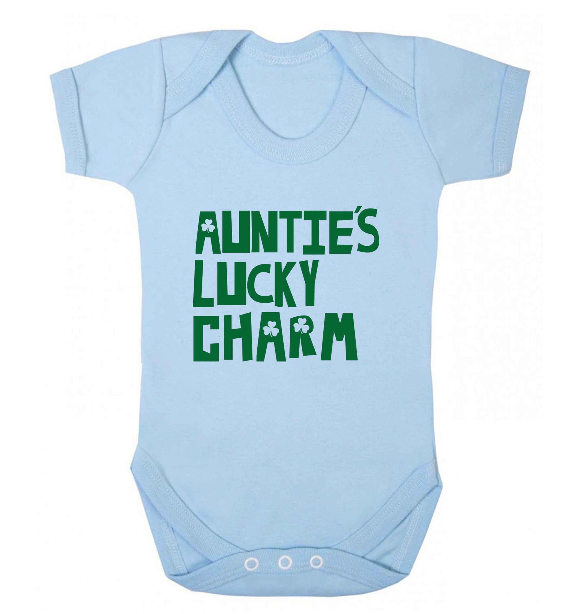 Auntie's lucky charm baby vest pale blue 18-24 months