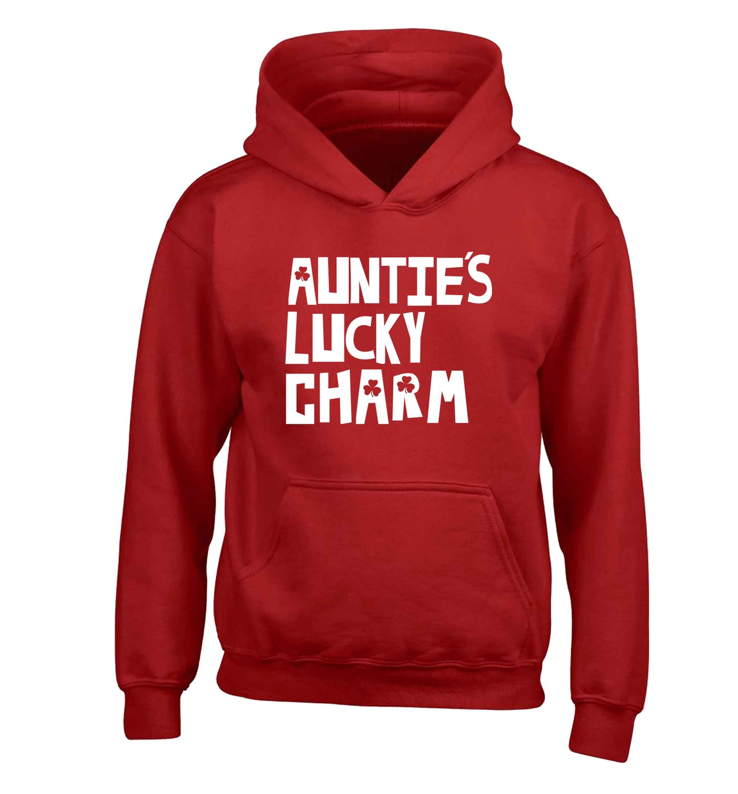 Auntie's lucky charm children's red hoodie 12-13 Years