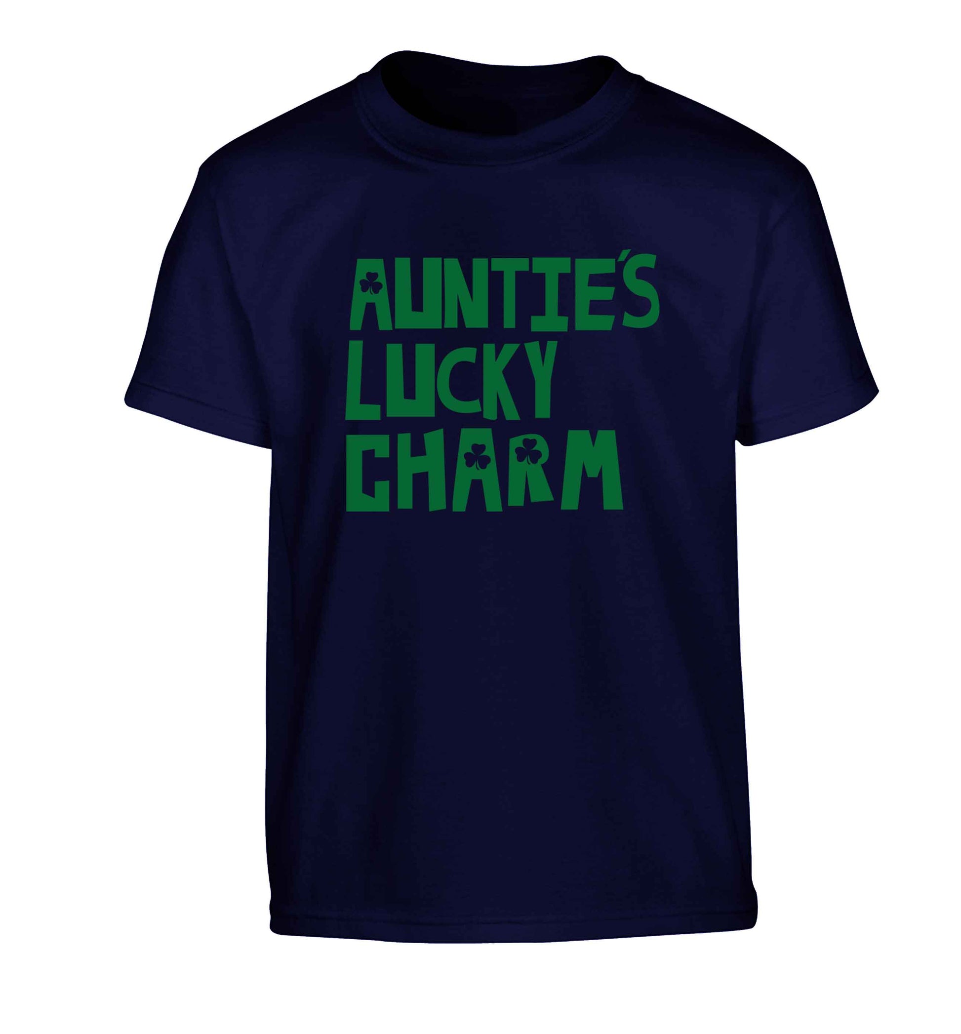 Auntie's lucky charm Children's navy Tshirt 12-13 Years