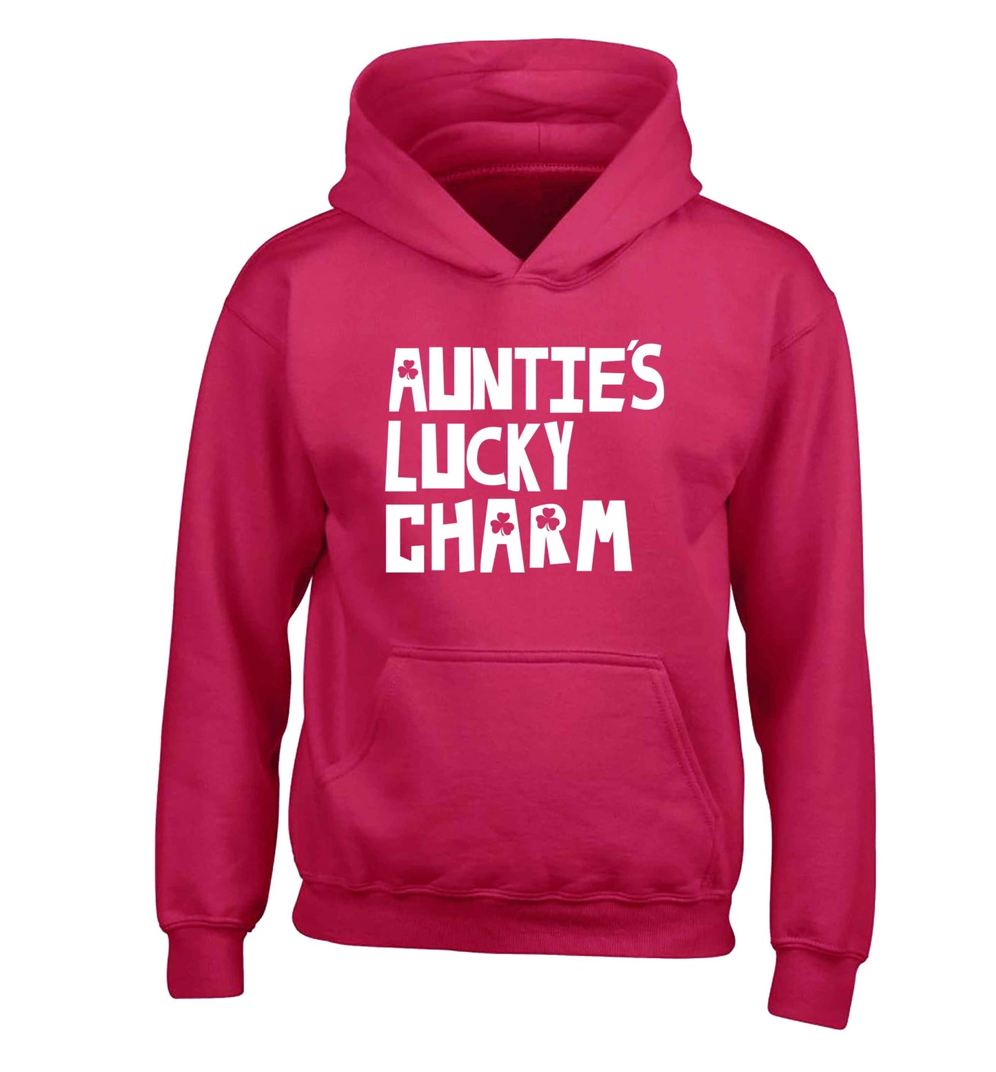 Auntie's lucky charm children's pink hoodie 12-13 Years