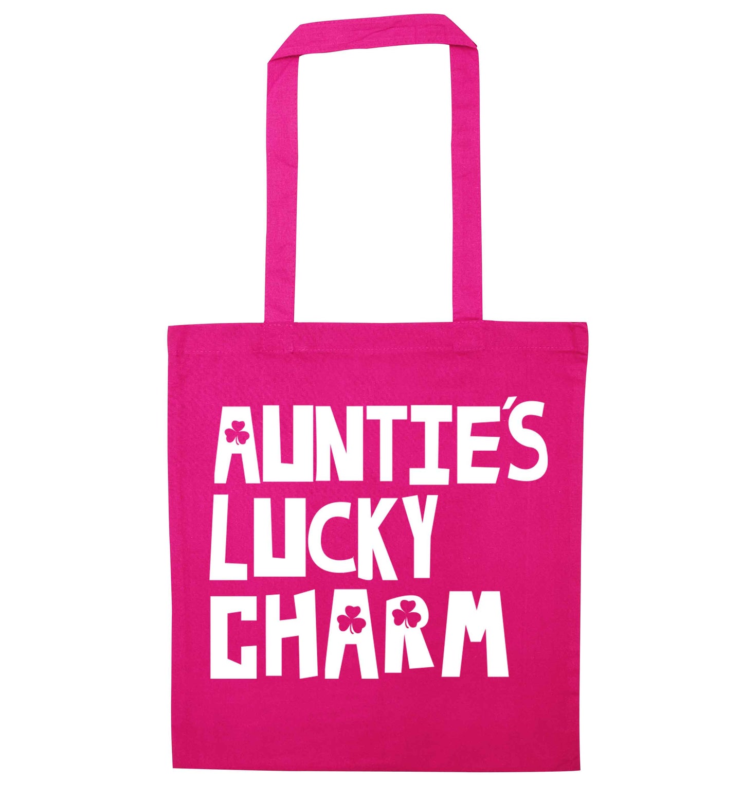 Auntie's lucky charm pink tote bag