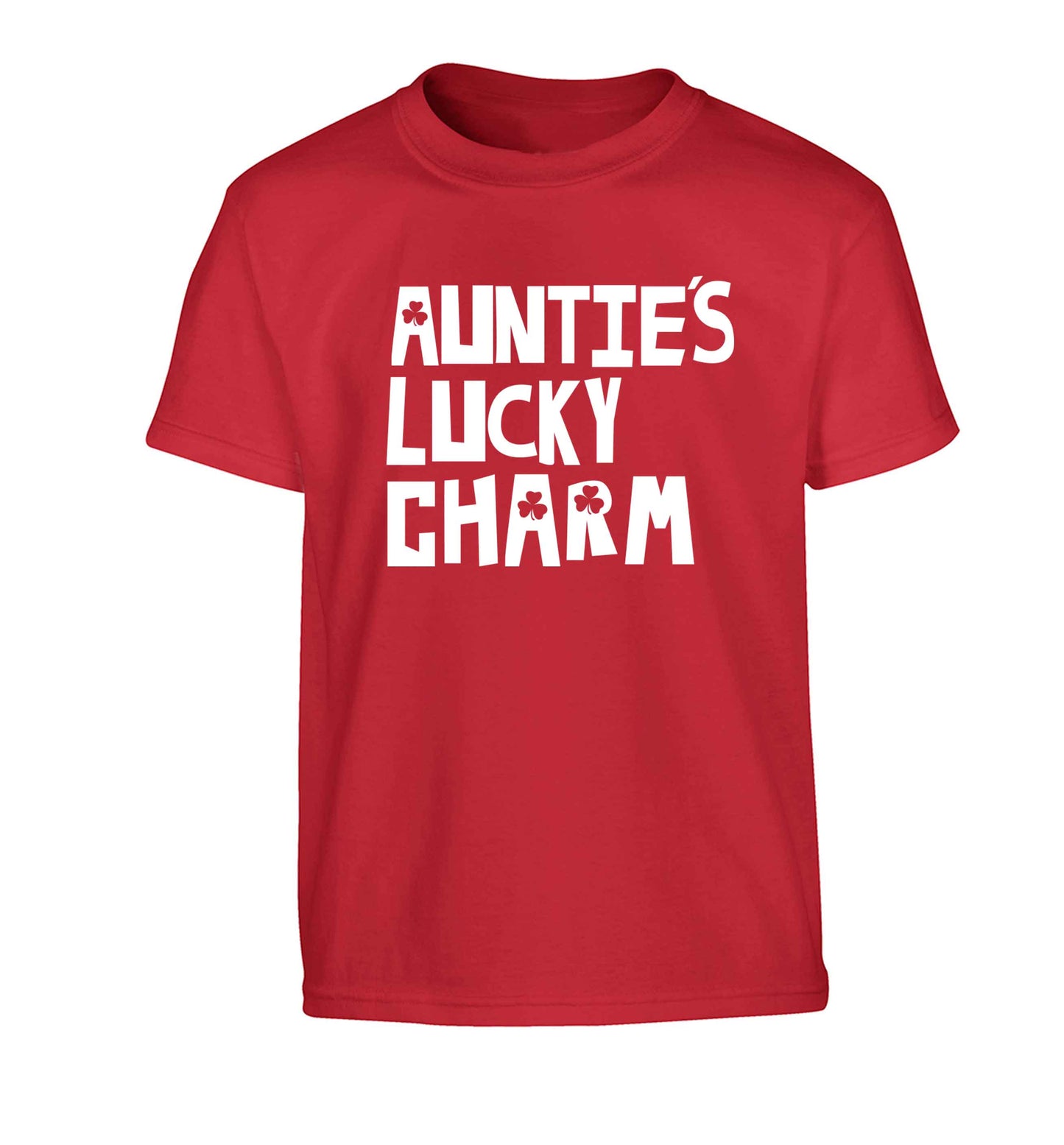 Auntie's lucky charm Children's red Tshirt 12-13 Years