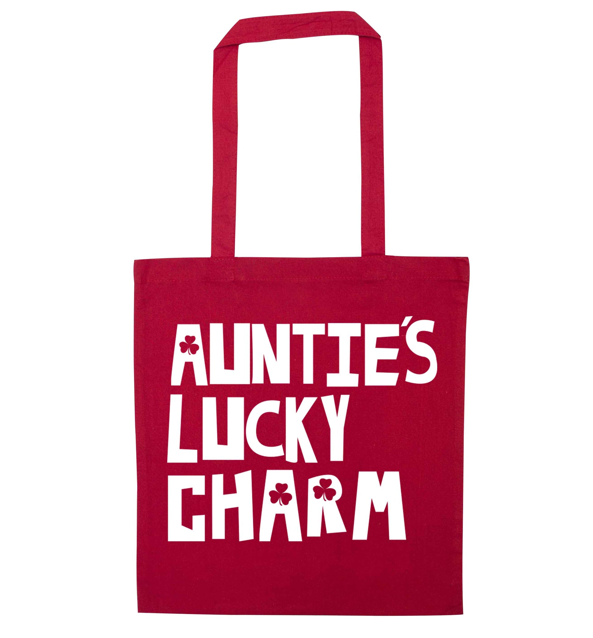 Auntie's lucky charm red tote bag