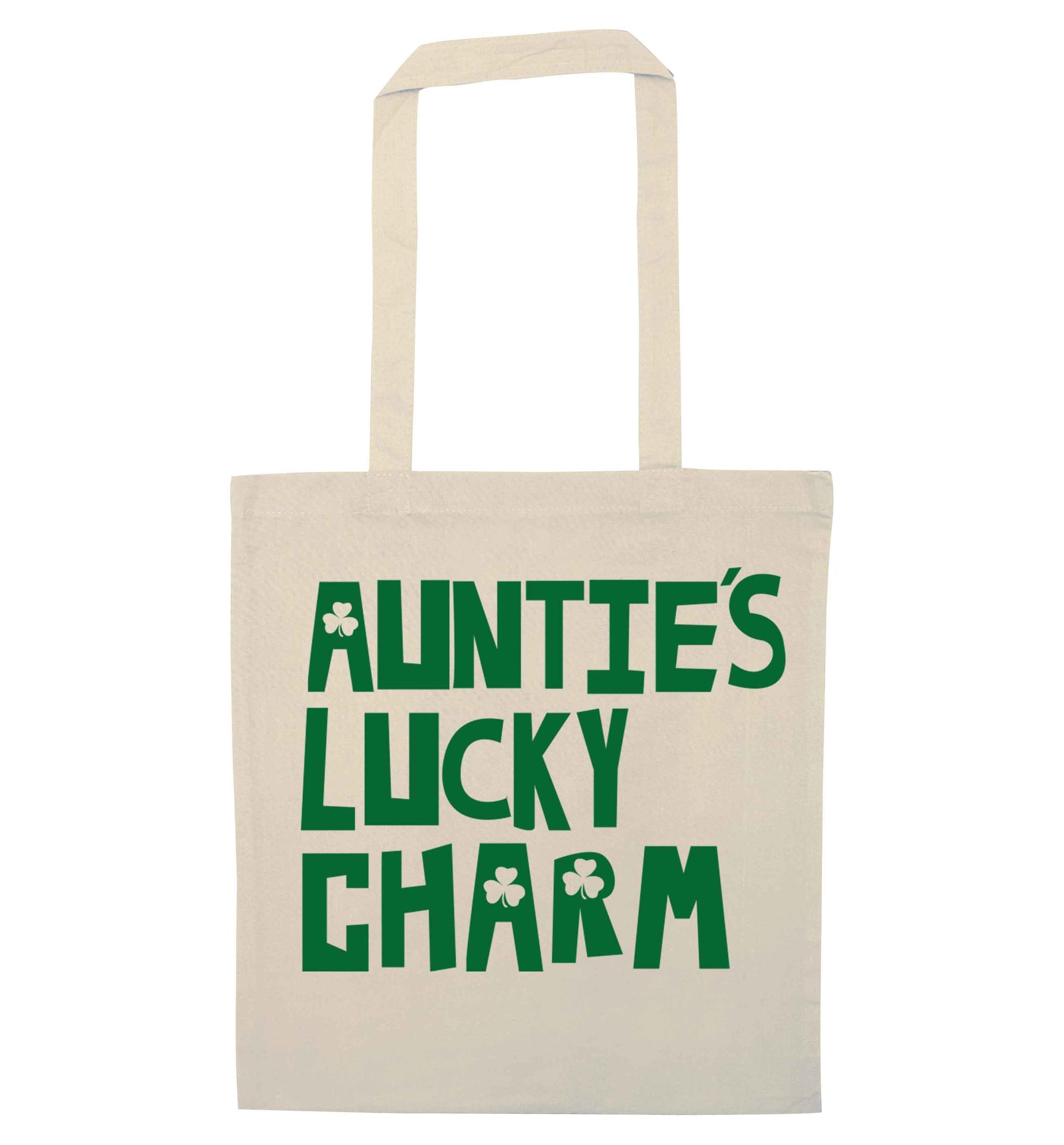 Auntie's lucky charm natural tote bag