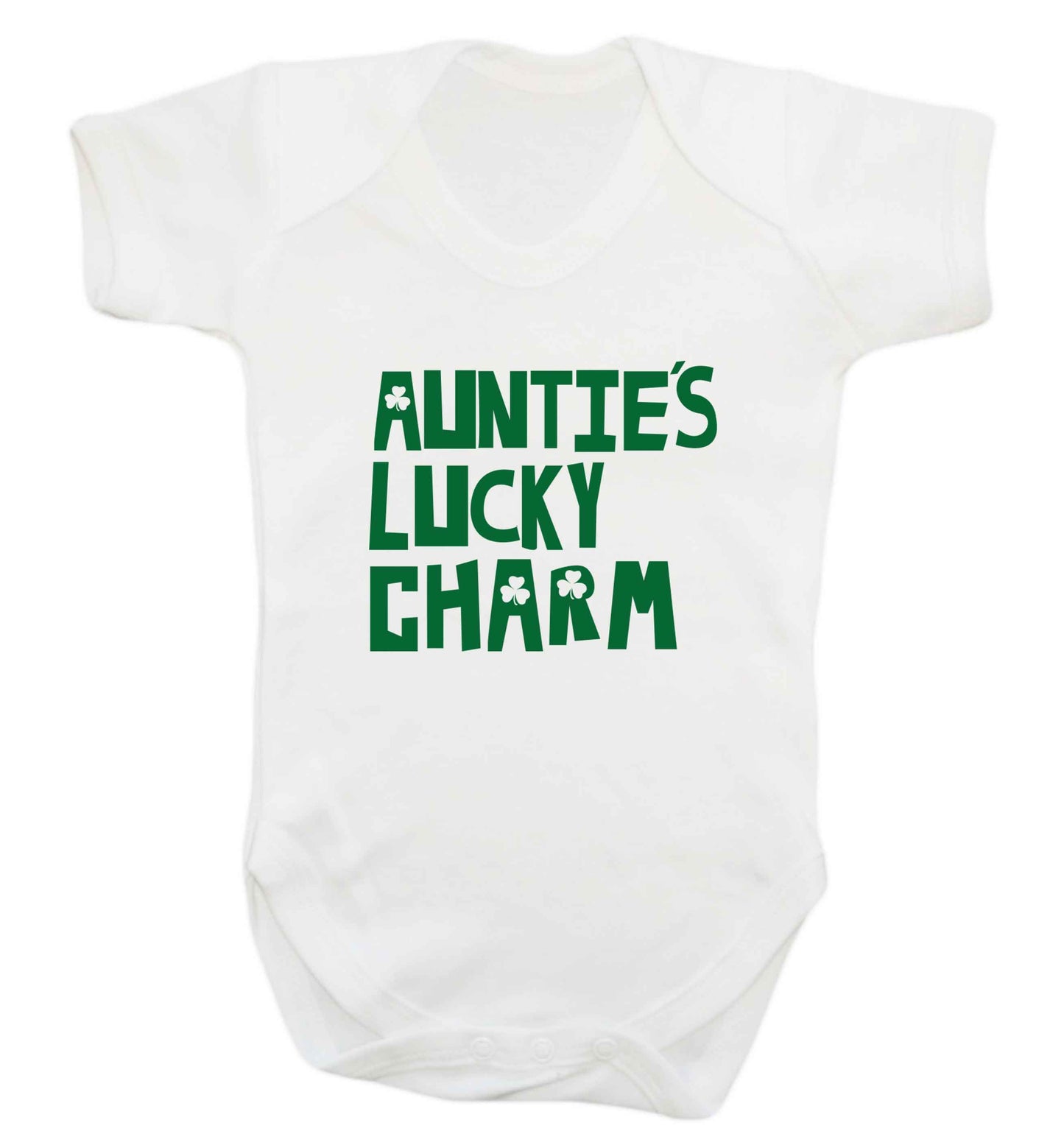 Auntie's lucky charm baby vest white 18-24 months