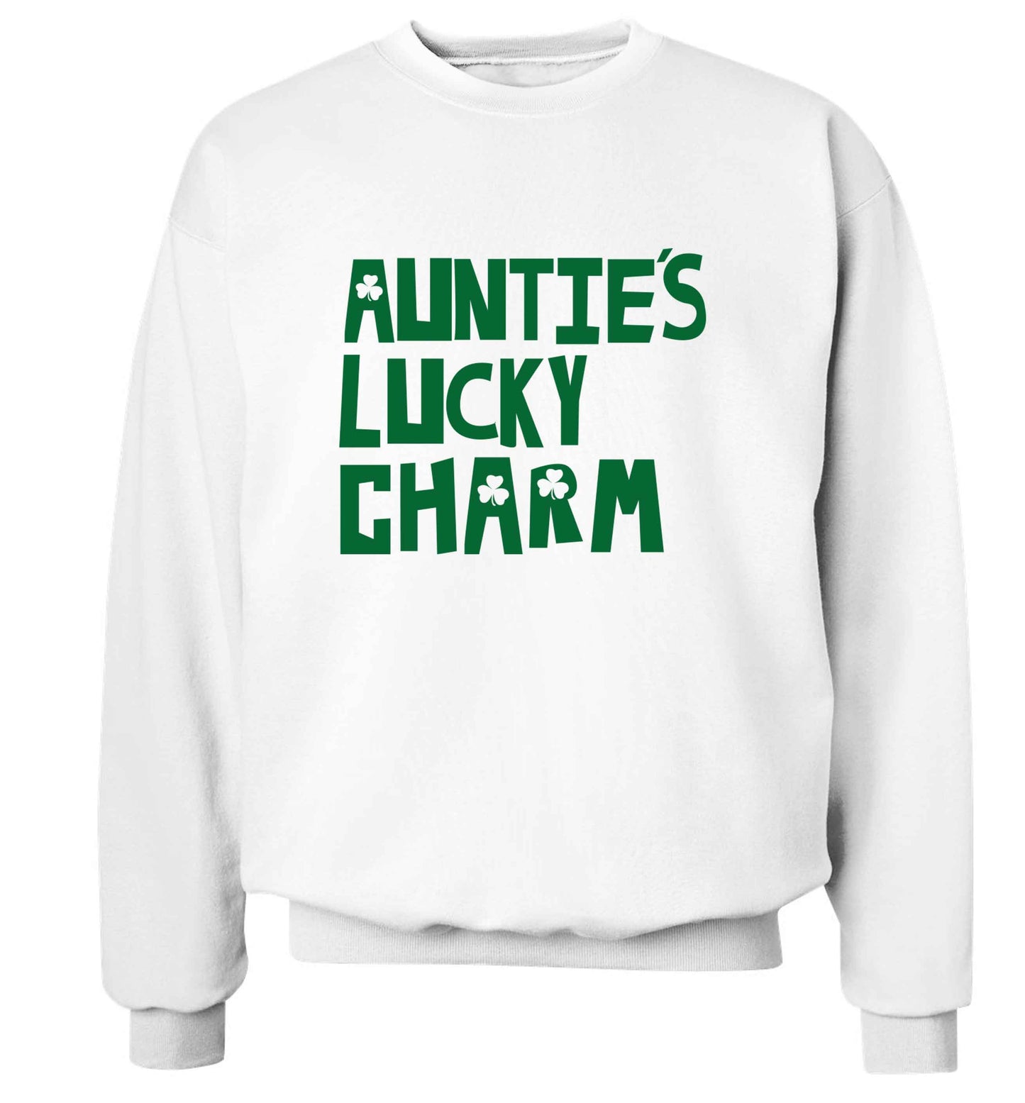Auntie's lucky charm adult's unisex white sweater 2XL