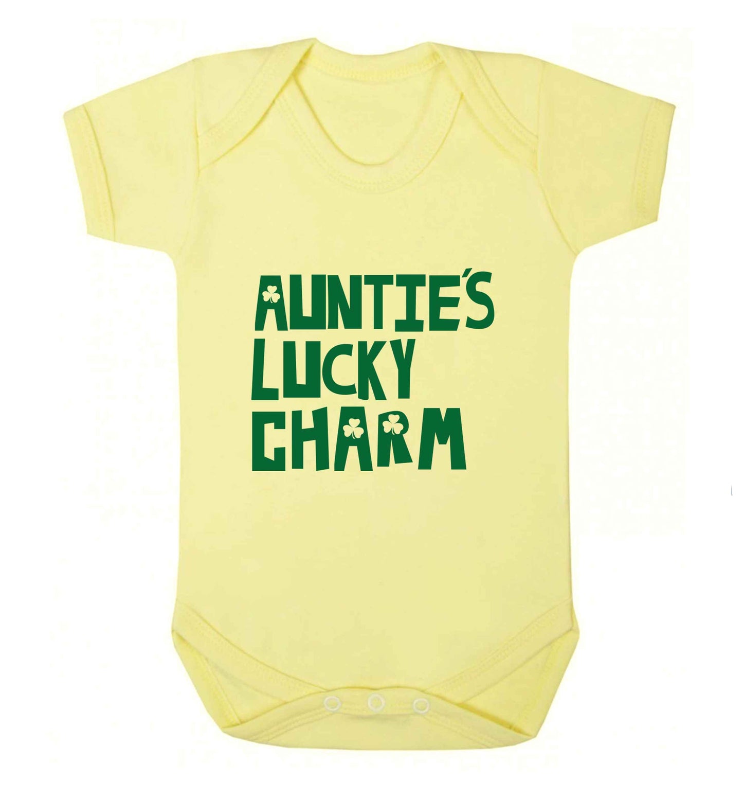 Auntie's lucky charm baby vest pale yellow 18-24 months