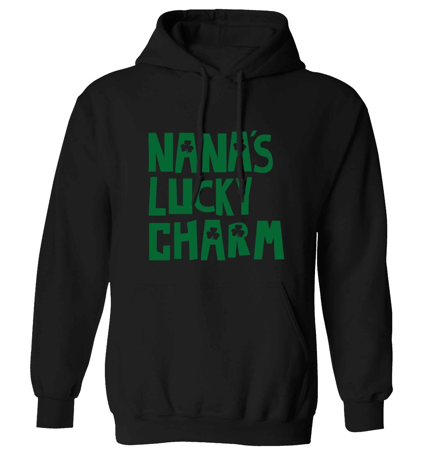 Nana's lucky charm adults unisex black hoodie 2XL