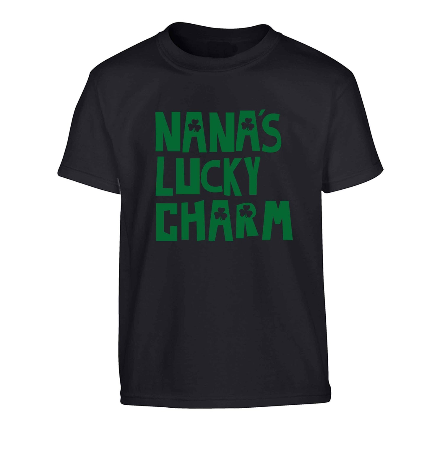 Nana's lucky charm Children's black Tshirt 12-13 Years