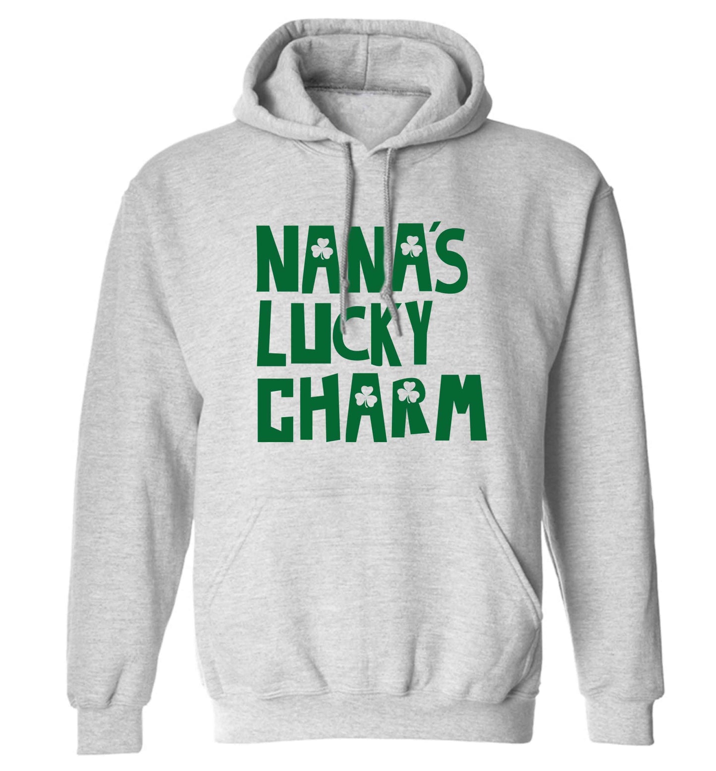 Nana's lucky charm adults unisex grey hoodie 2XL