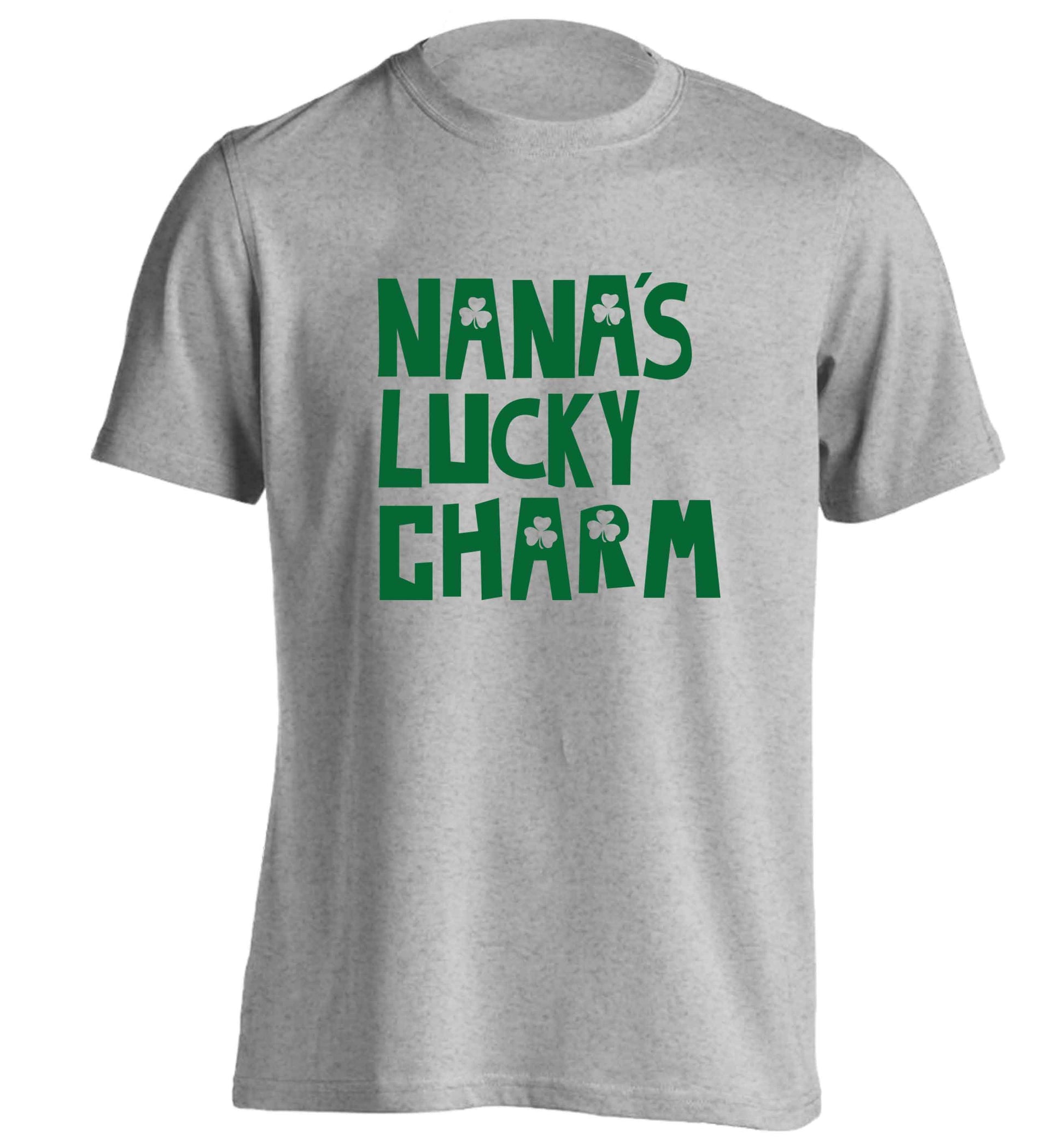 Nana's lucky charm adults unisex grey Tshirt 2XL