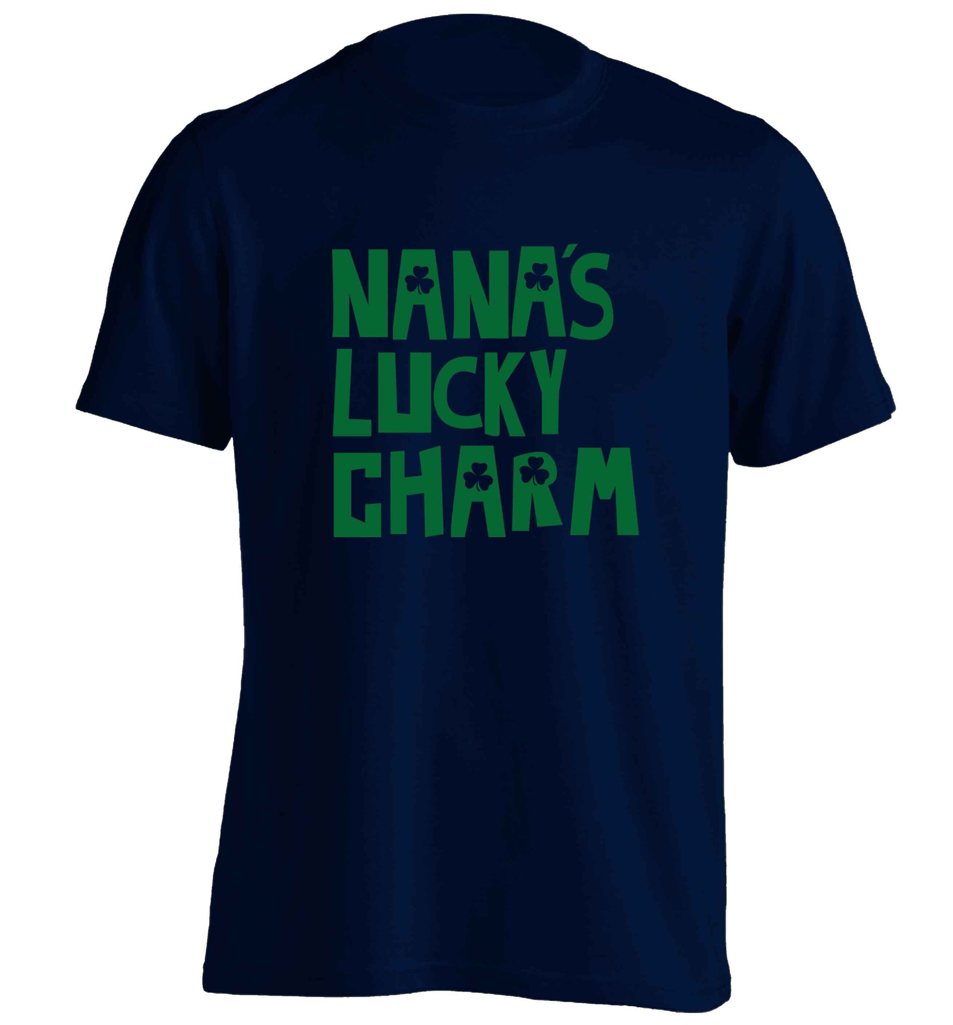 Nana's lucky charm adults unisex navy Tshirt 2XL
