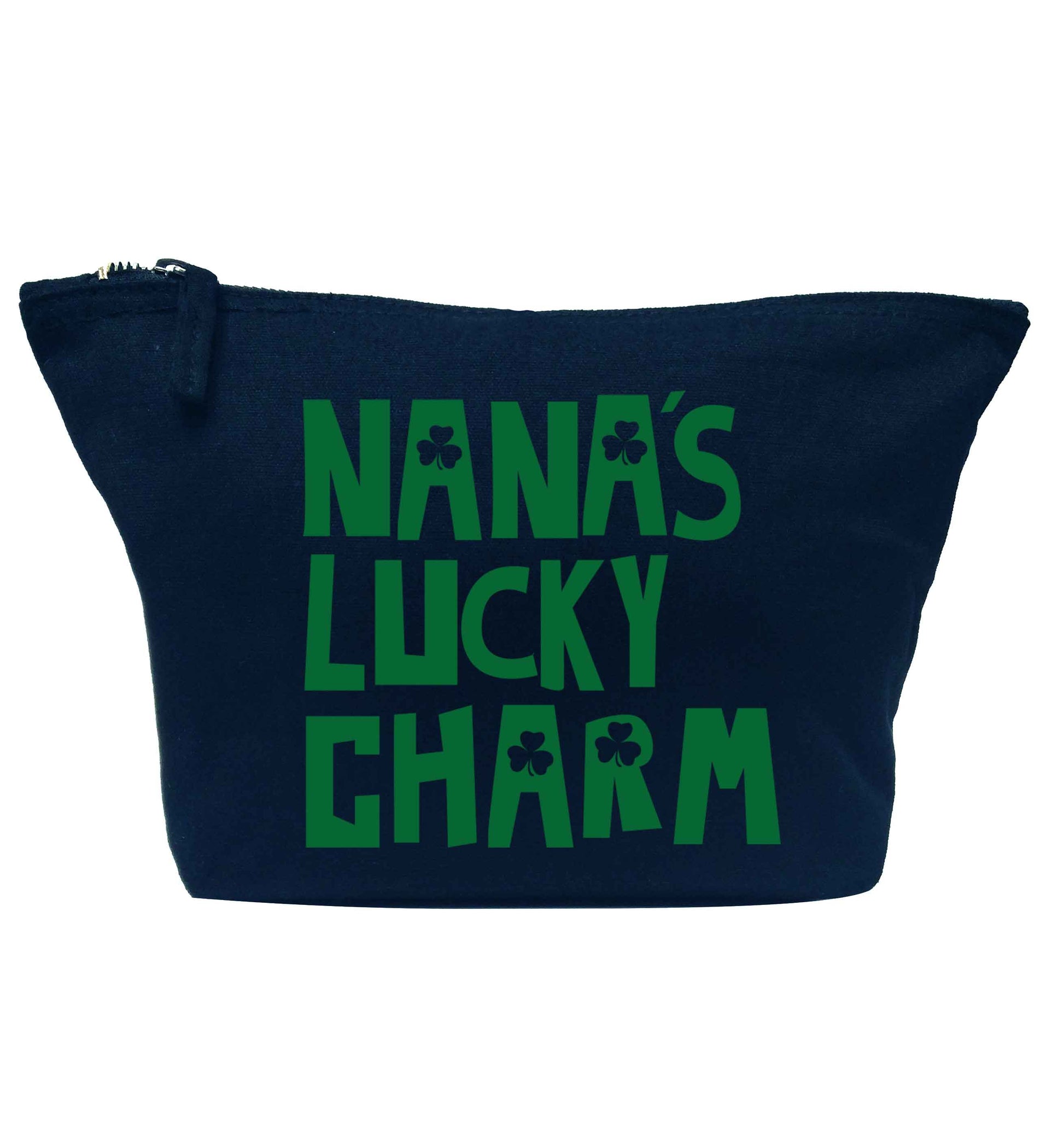 Nana's lucky charm navy makeup bag