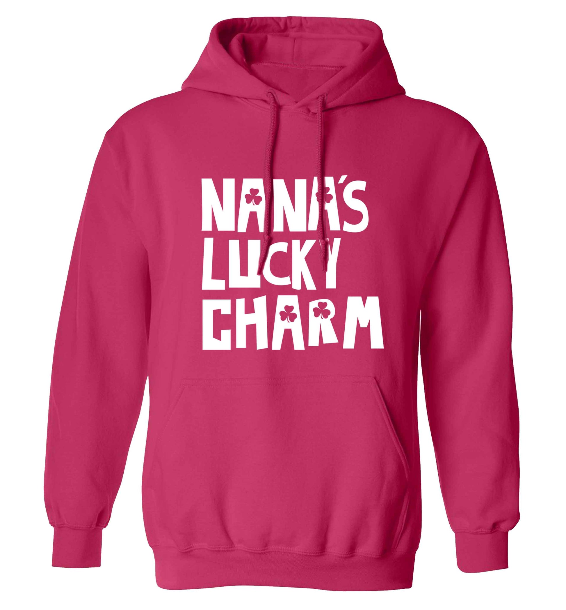 Nana's lucky charm adults unisex pink hoodie 2XL