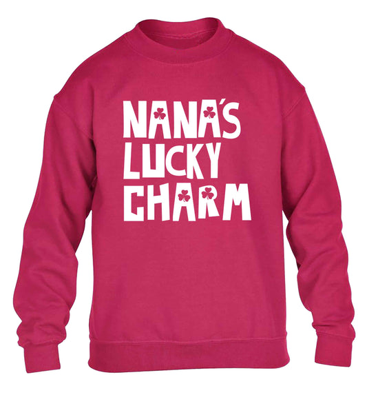 Nana's lucky charm children's pink sweater 12-13 Years
