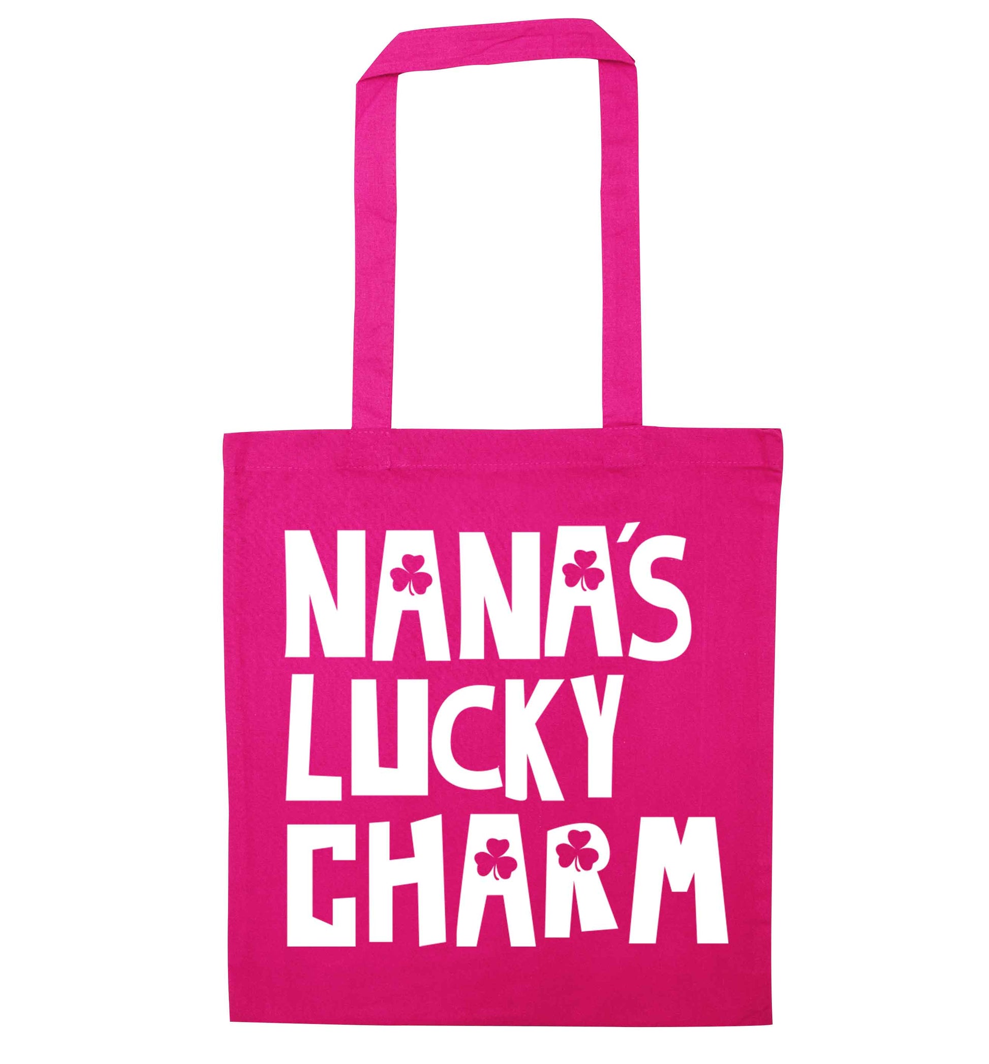 Nana's lucky charm pink tote bag