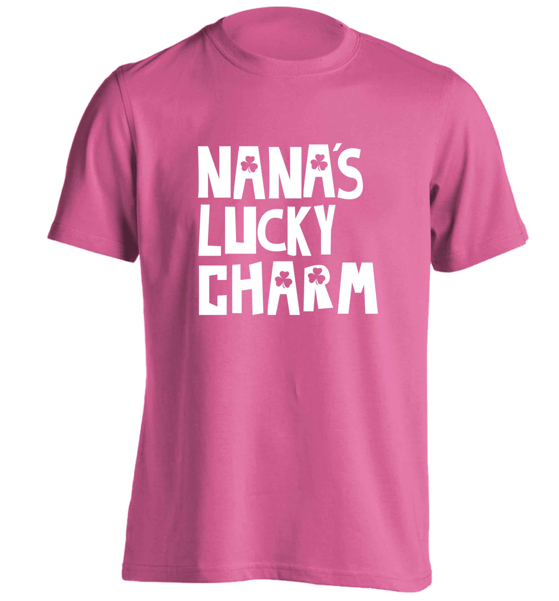 Nana's lucky charm adults unisex pink Tshirt 2XL