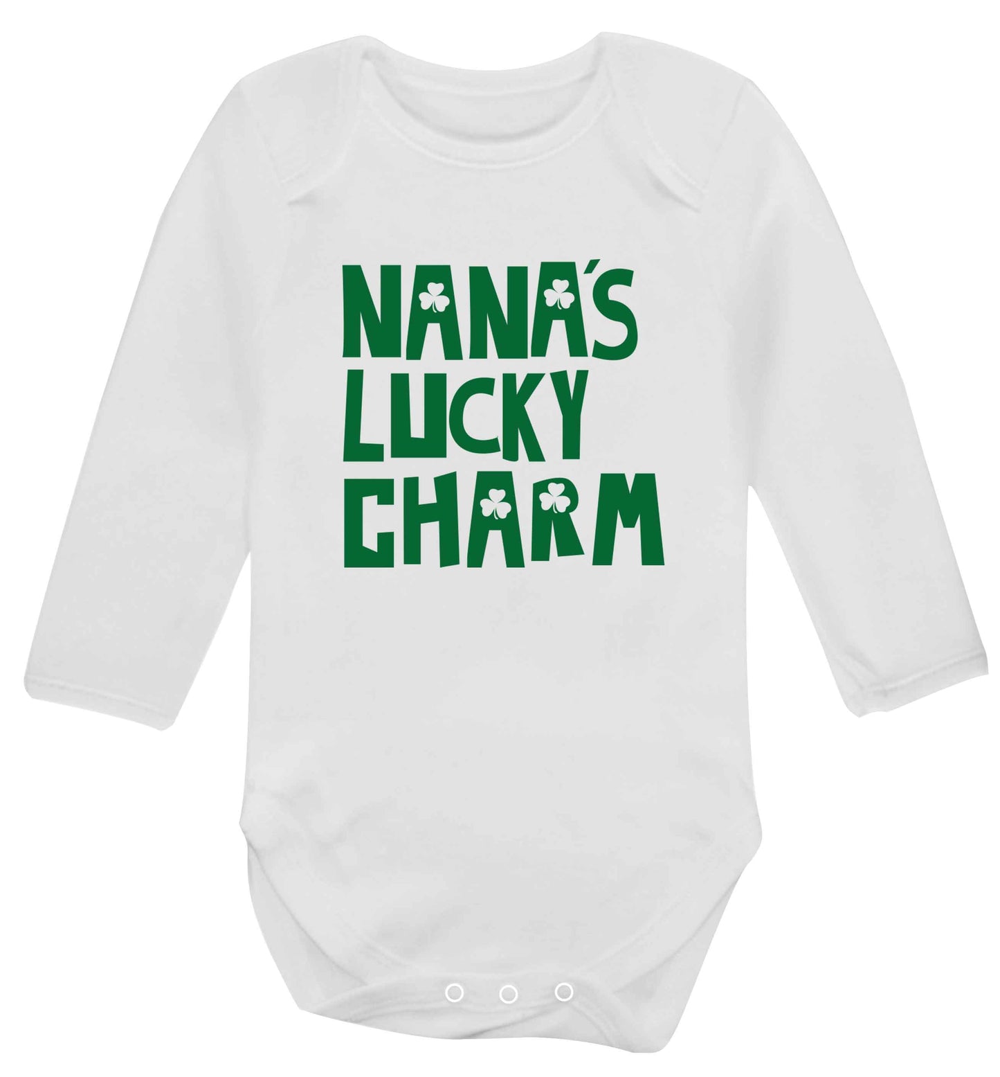 Nana's lucky charm baby vest long sleeved white 6-12 months
