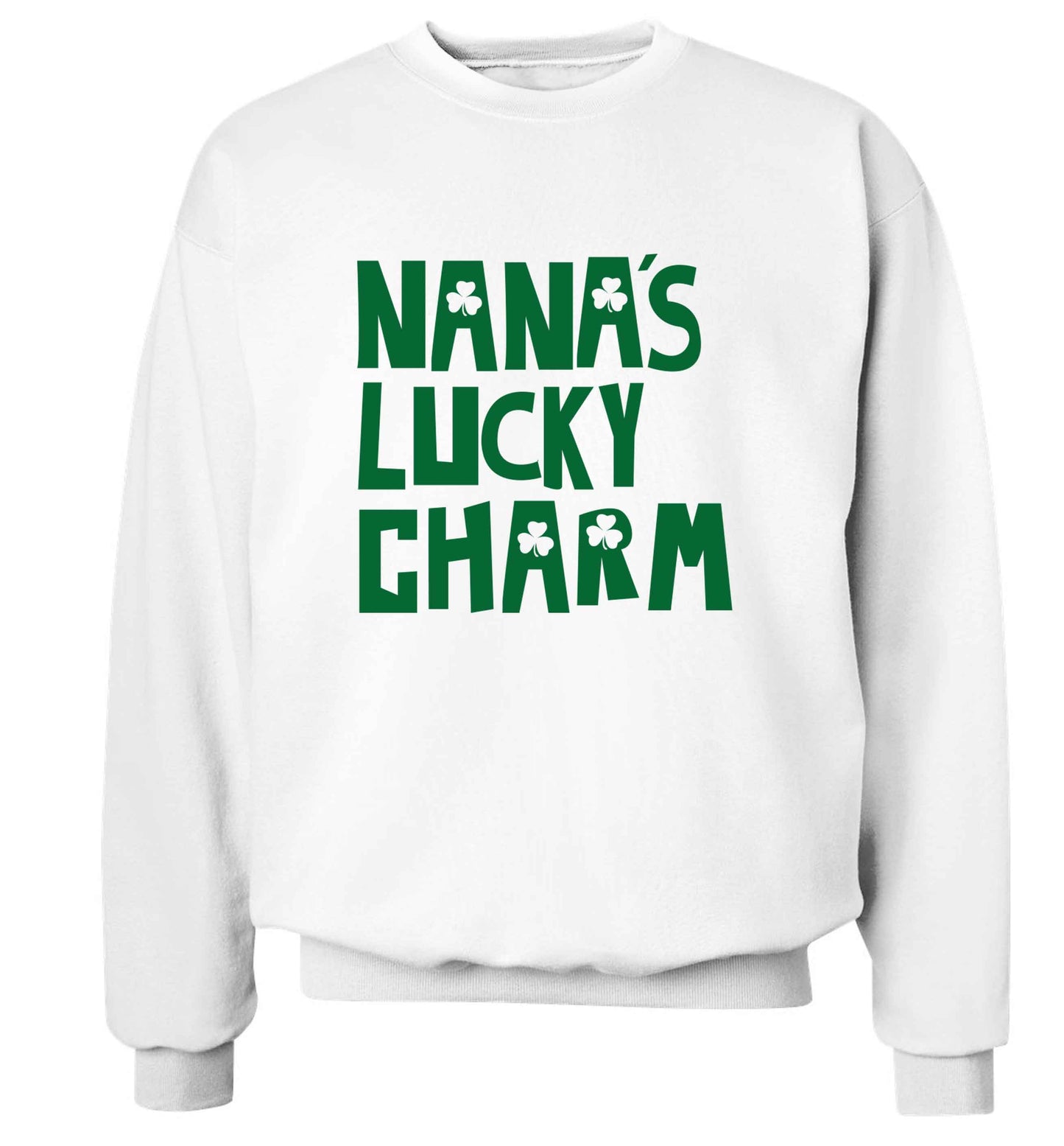 Nana's lucky charm adult's unisex white sweater 2XL