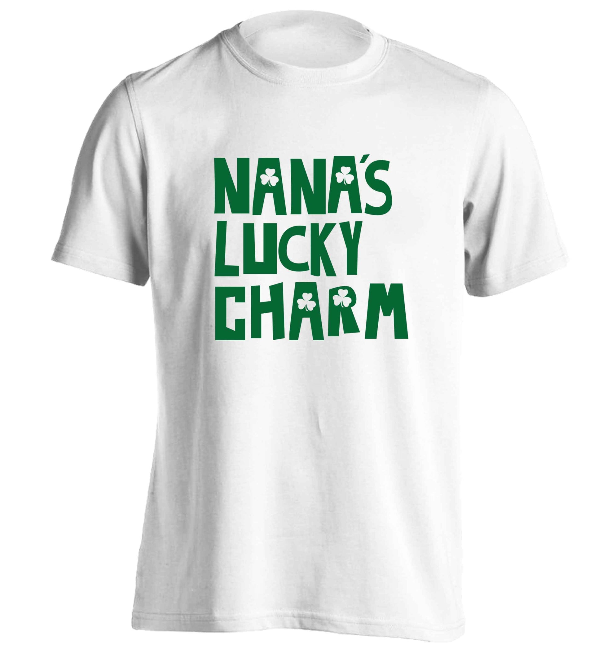 Nana's lucky charm adults unisex white Tshirt 2XL