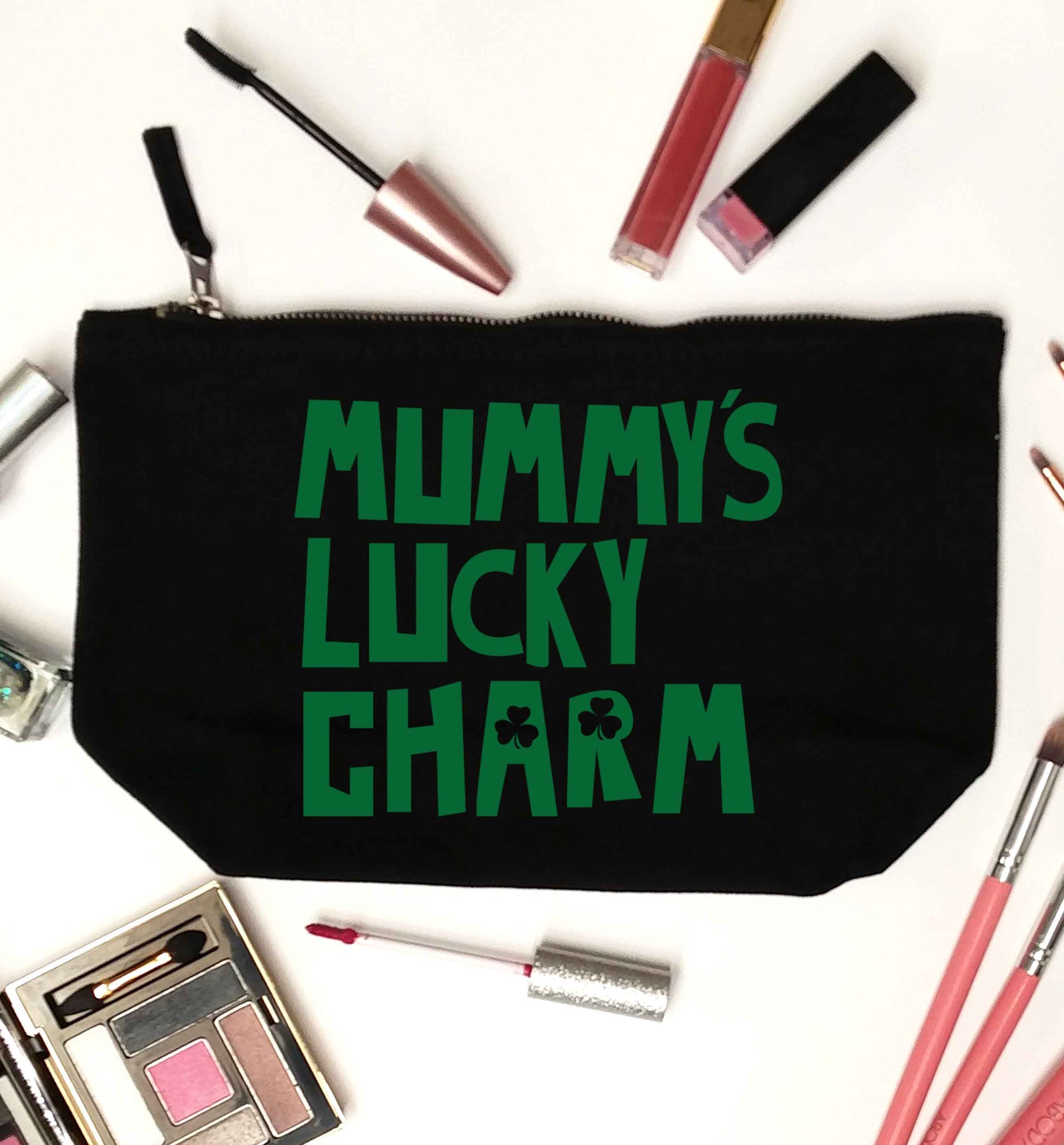 Mummy's lucky charm black makeup bag