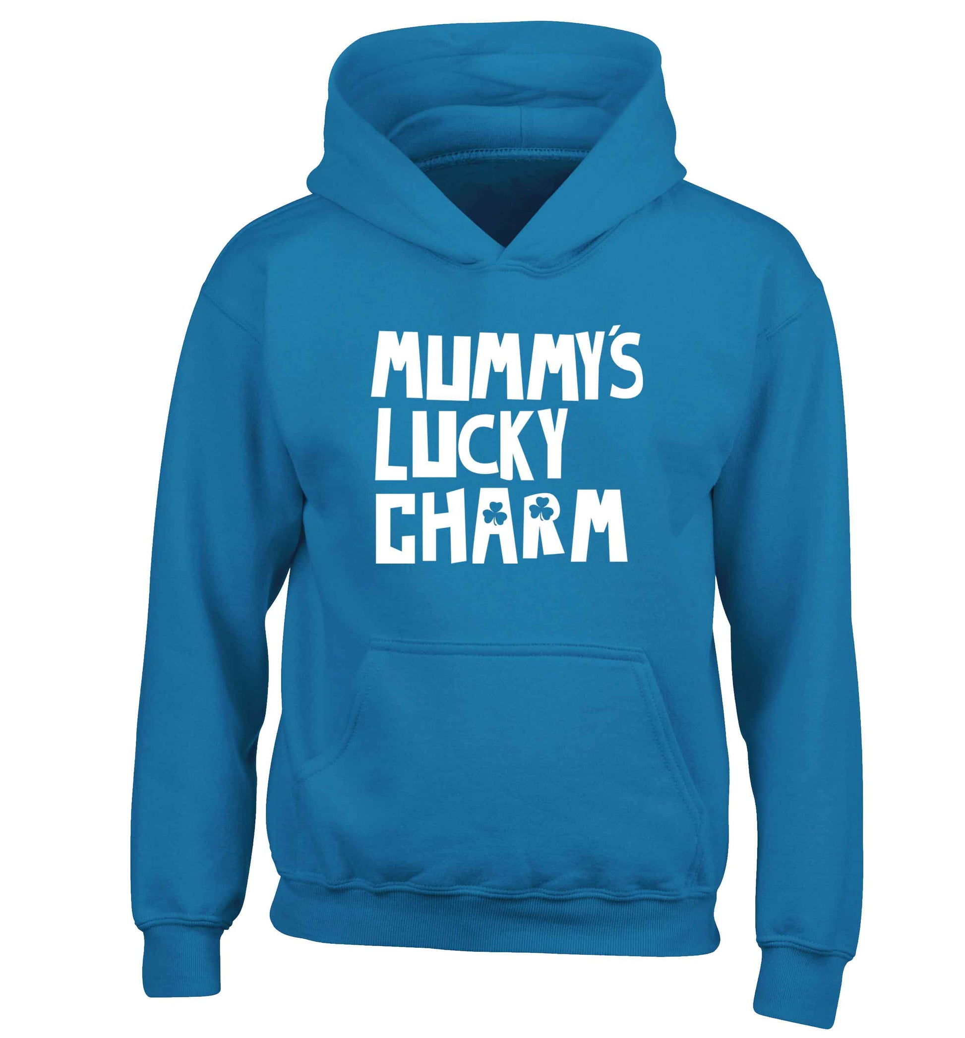 Mummy's lucky charm children's blue hoodie 12-13 Years