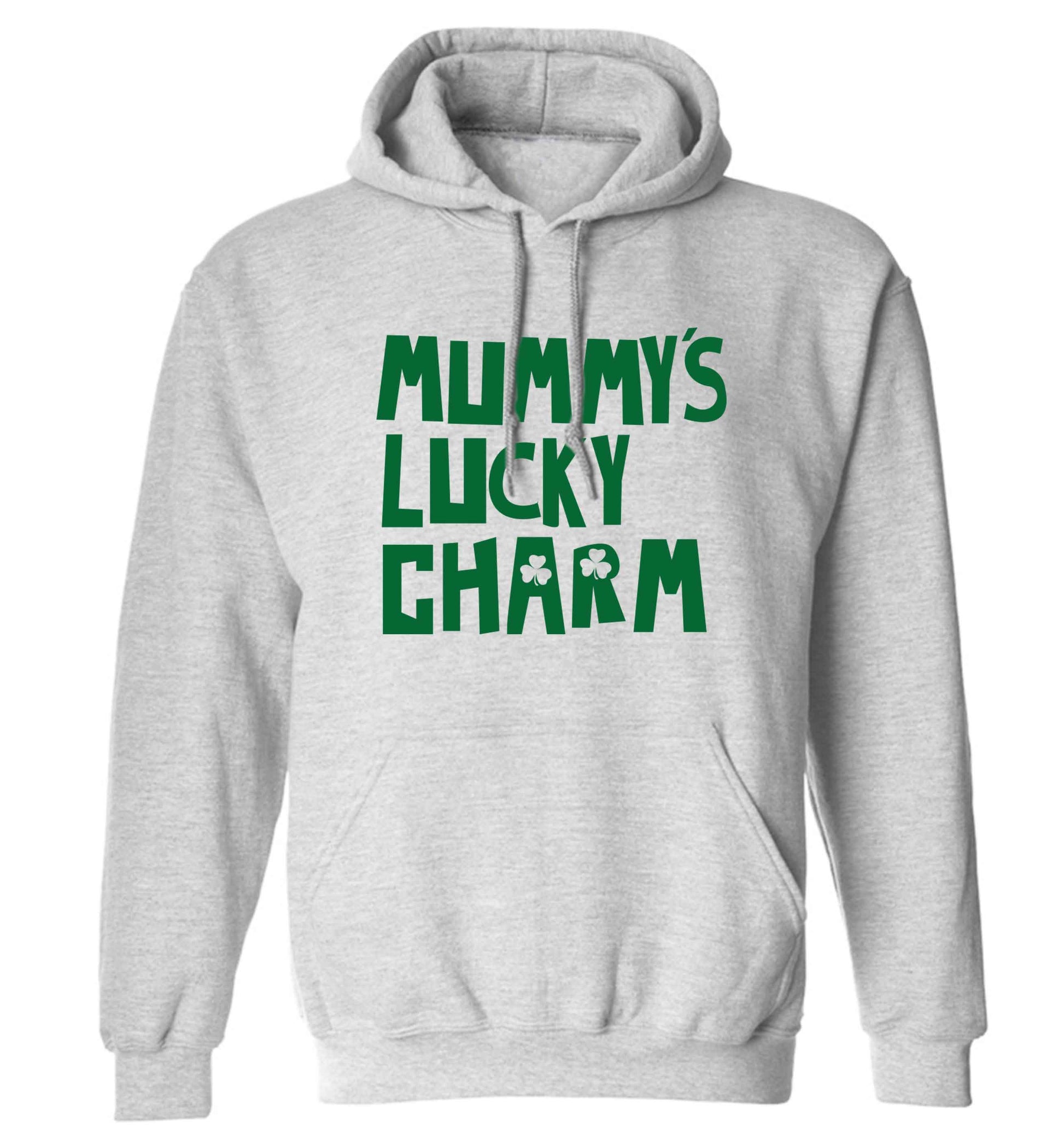 Mummy's lucky charm adults unisex grey hoodie 2XL