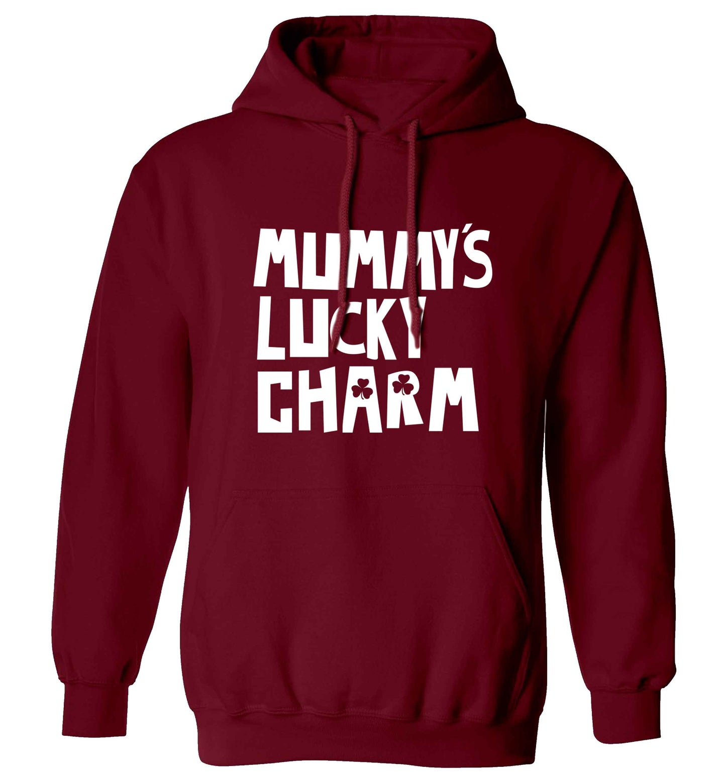 Mummy's lucky charm adults unisex maroon hoodie 2XL