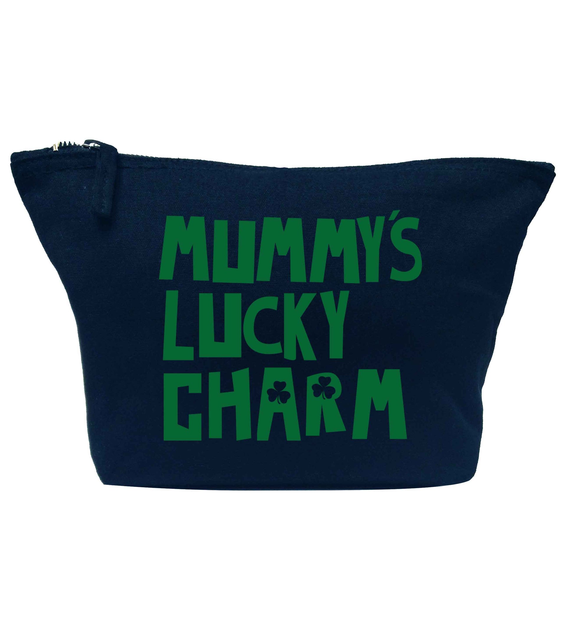 Mummy's lucky charm navy makeup bag
